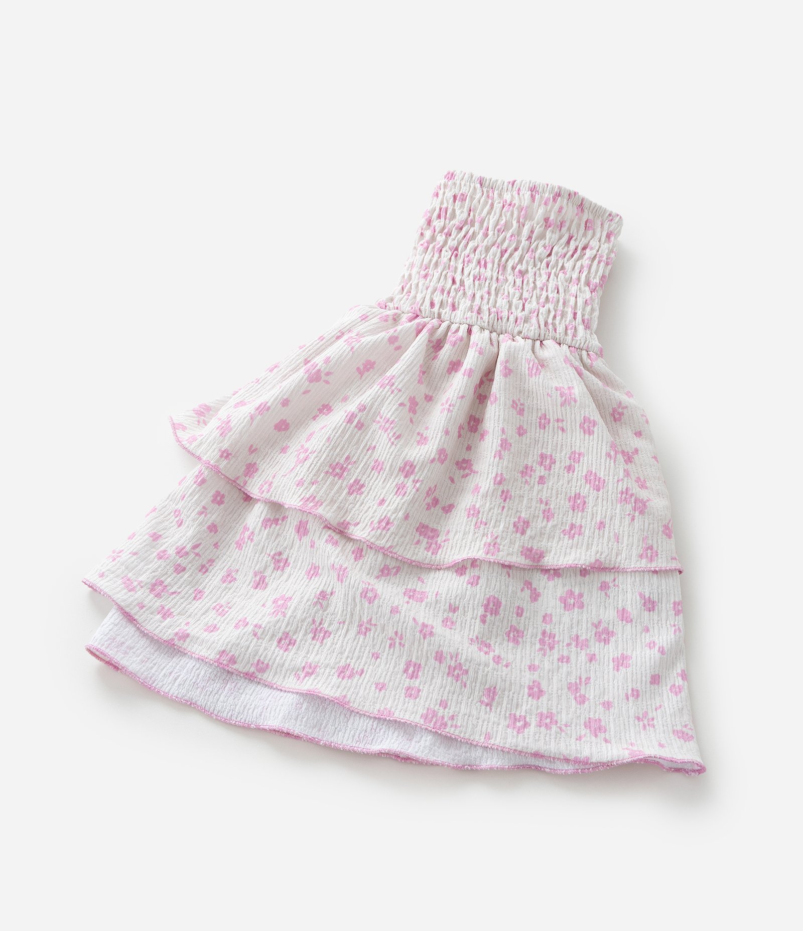Saia Infantil com Babadinhos e Estampa Floral - Tam 5 a 14 Anos Rosa 4