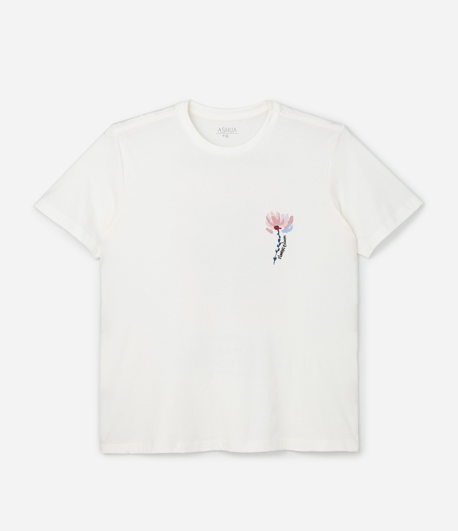 Camiseta Alongada com Estampa Flowers Bloom Curve & Plus Size Branco 5