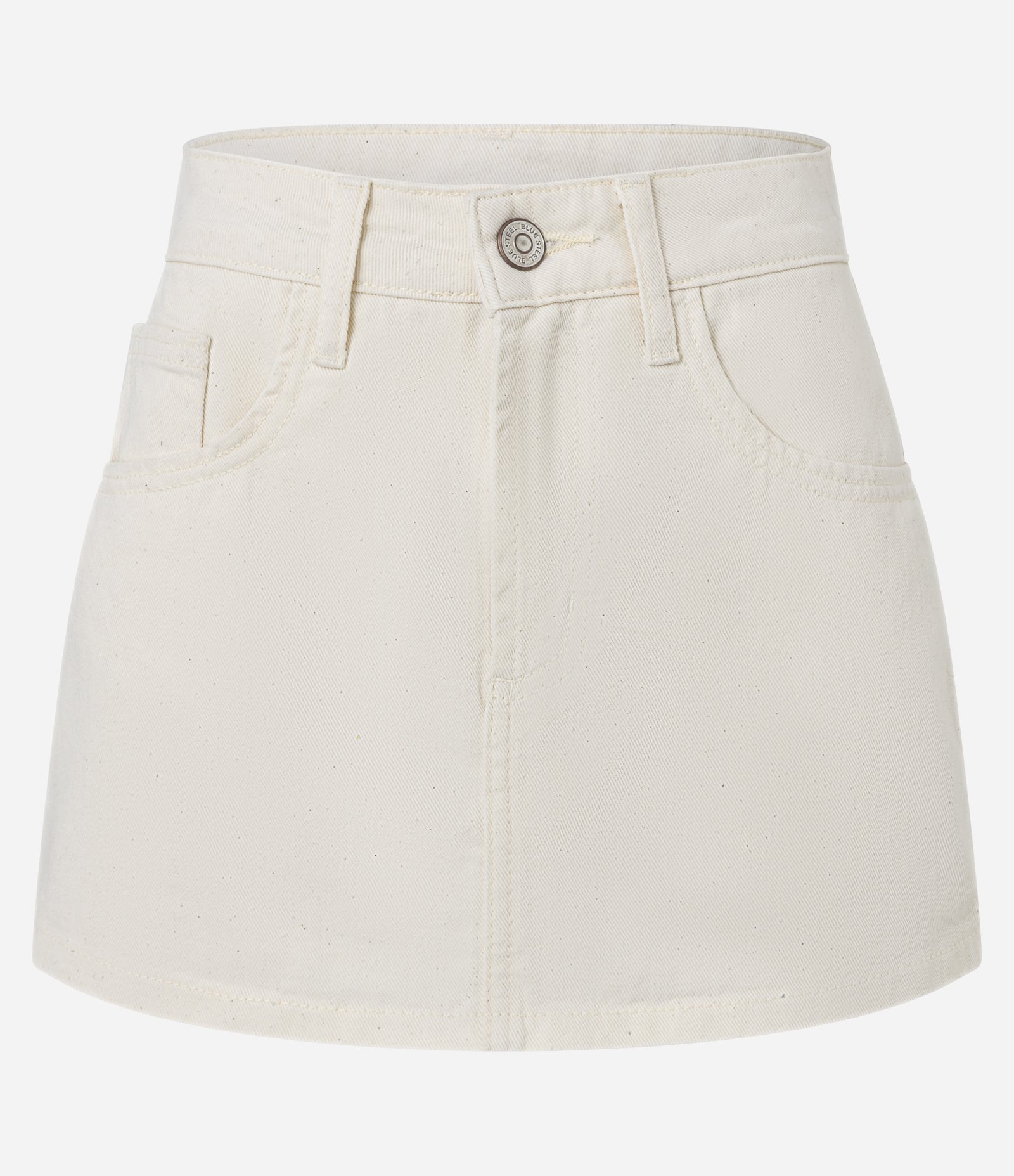 Short Saia Curto em Sarja com Passantes e Bolsos Off White 5