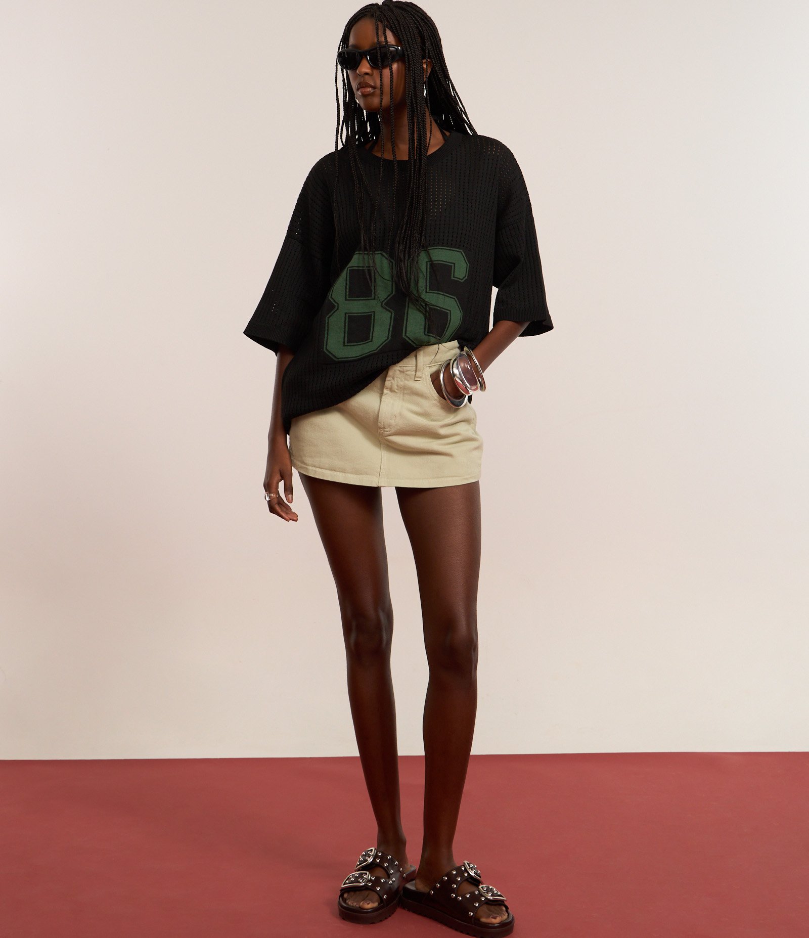 Short Saia Curto em Sarja com Passantes e Bolsos Verde 6