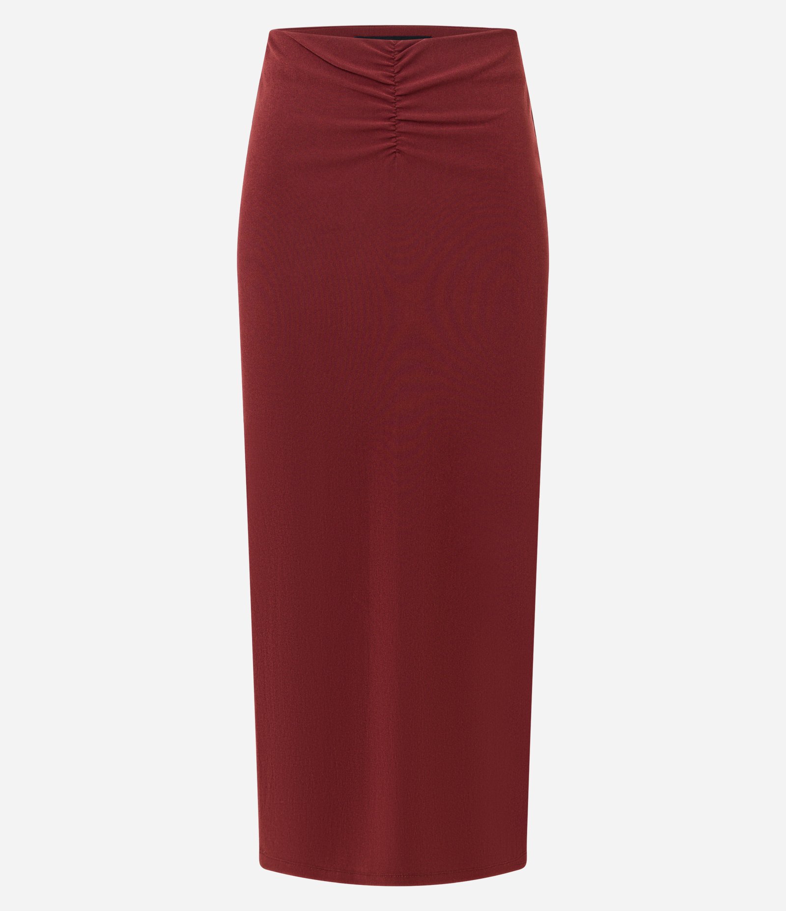 Saia Ajustada Midi em Bengaline com Franzido Bordô 5