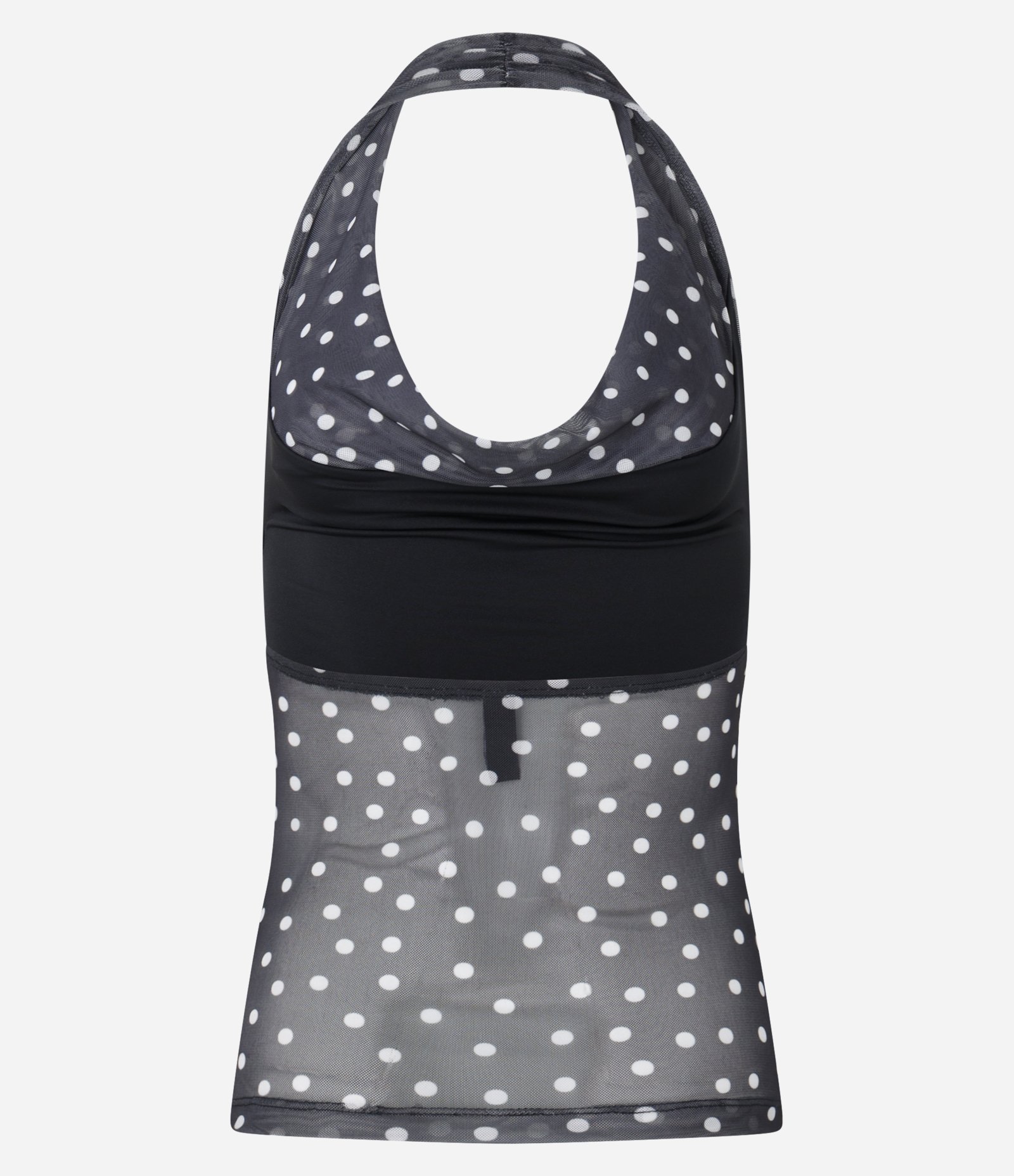 Blusa em Tule Frente Única Poá Preto 6