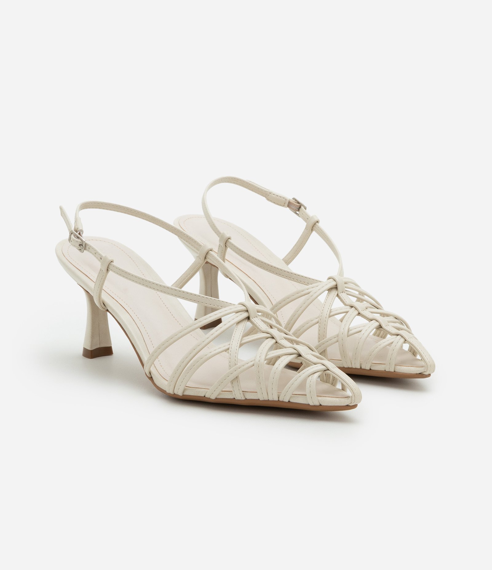 Sapato Scarpin Slingback com Multi Tiras Off White 2