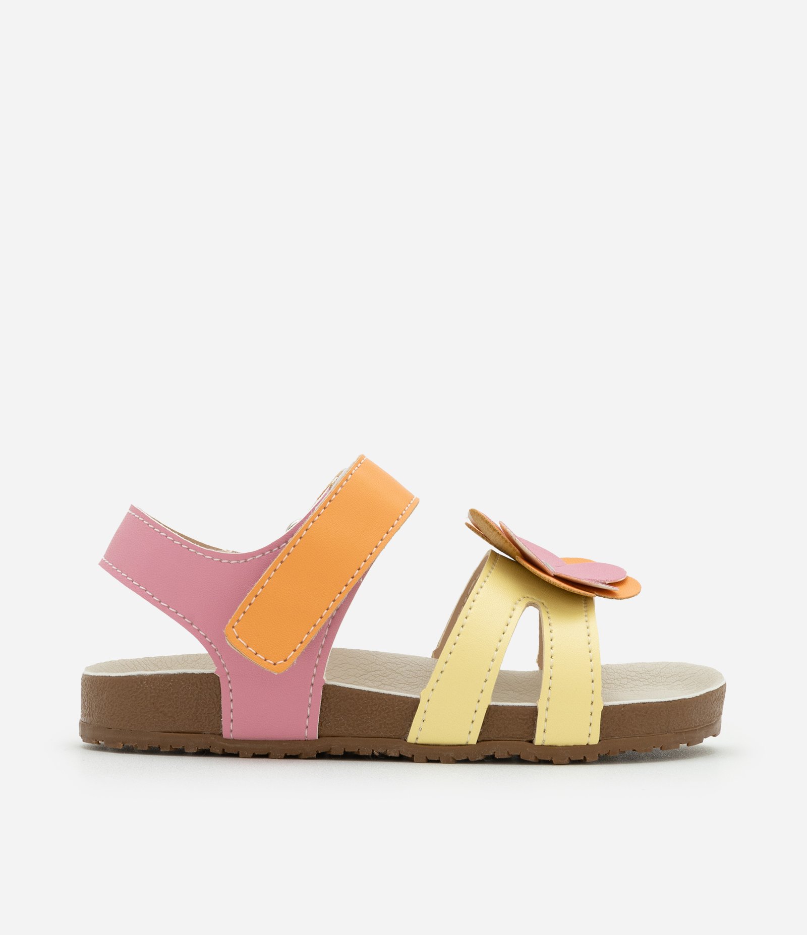 Sandália Infantil com Florzinhas Aplicadas - Tam 20 ao 21 Multicores 6