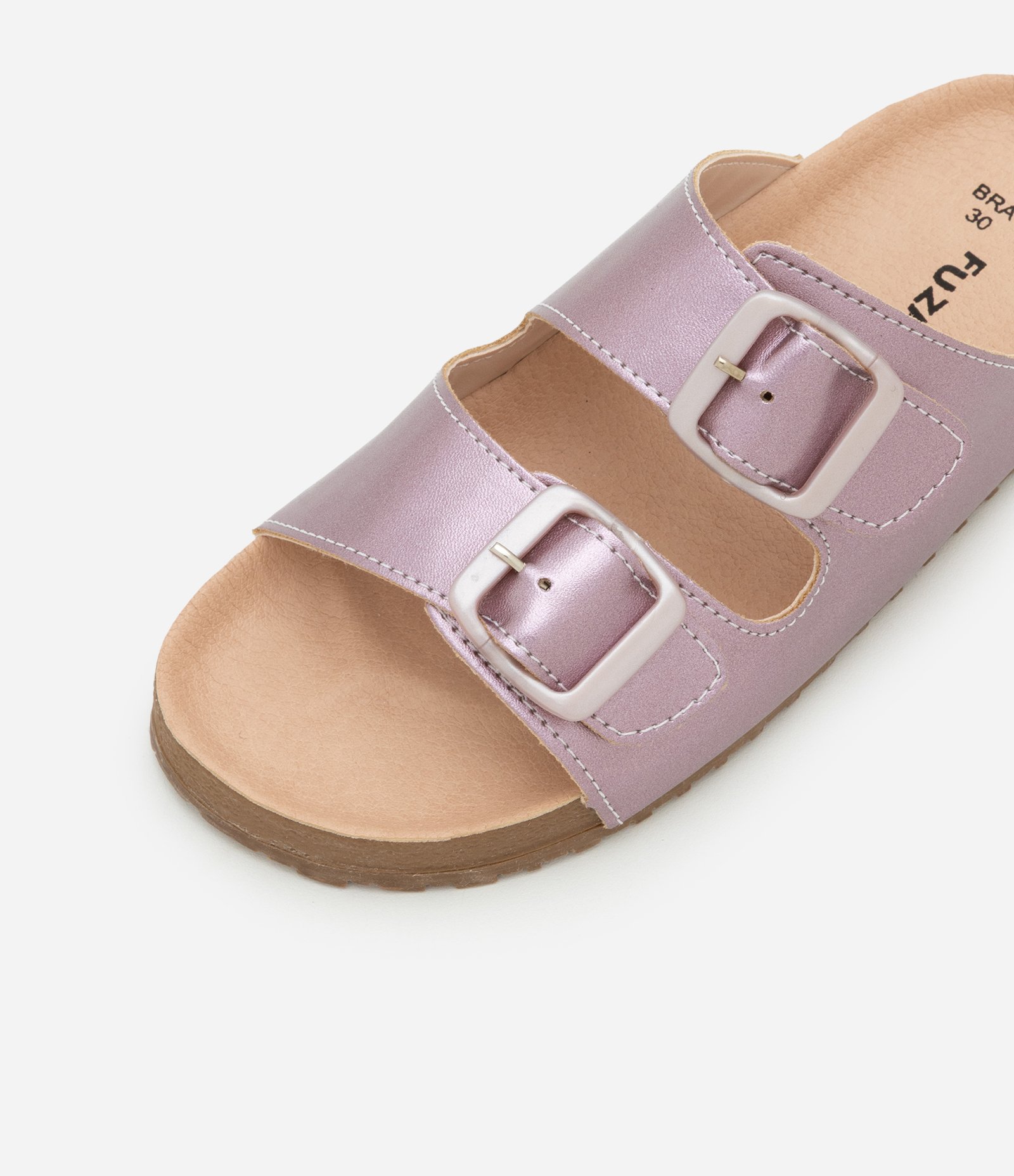 Sandália Infantil Metalizada com Tiras e Fivelas - Tam 28 a 34 Rosa 4