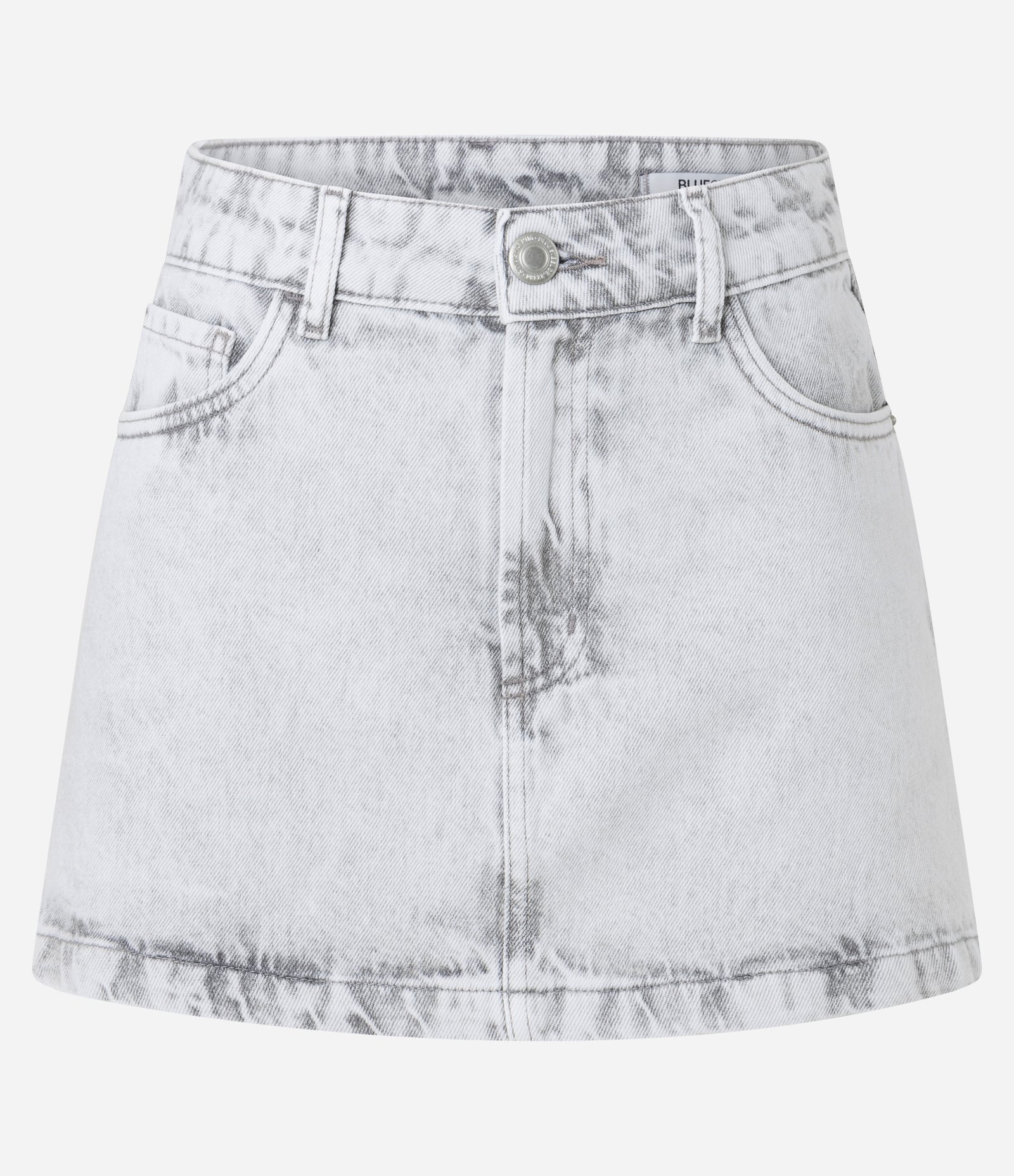 Minissaia em Jeans com Cintura Média Cinza 5