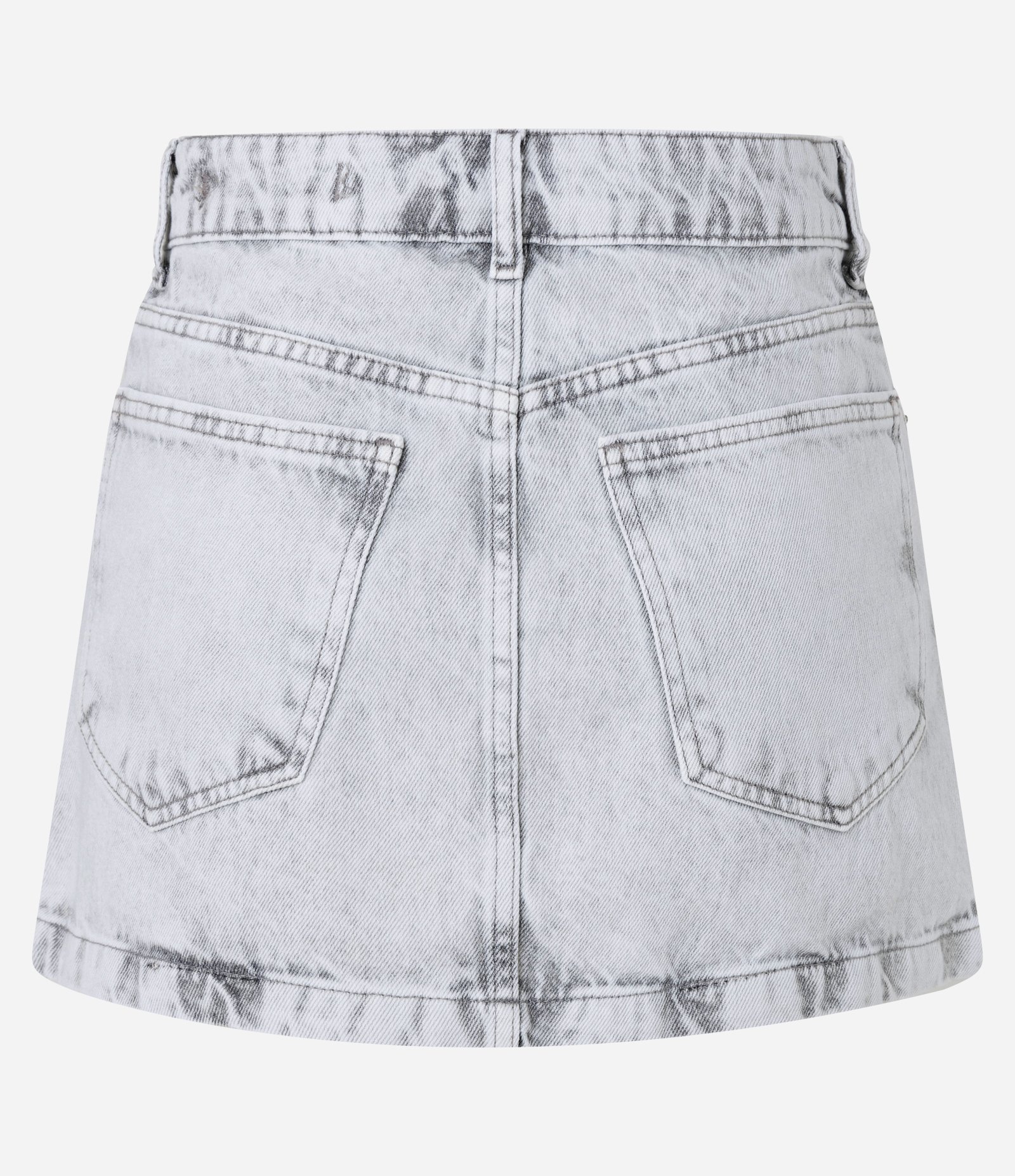 Minissaia em Jeans com Cintura Média Cinza 6