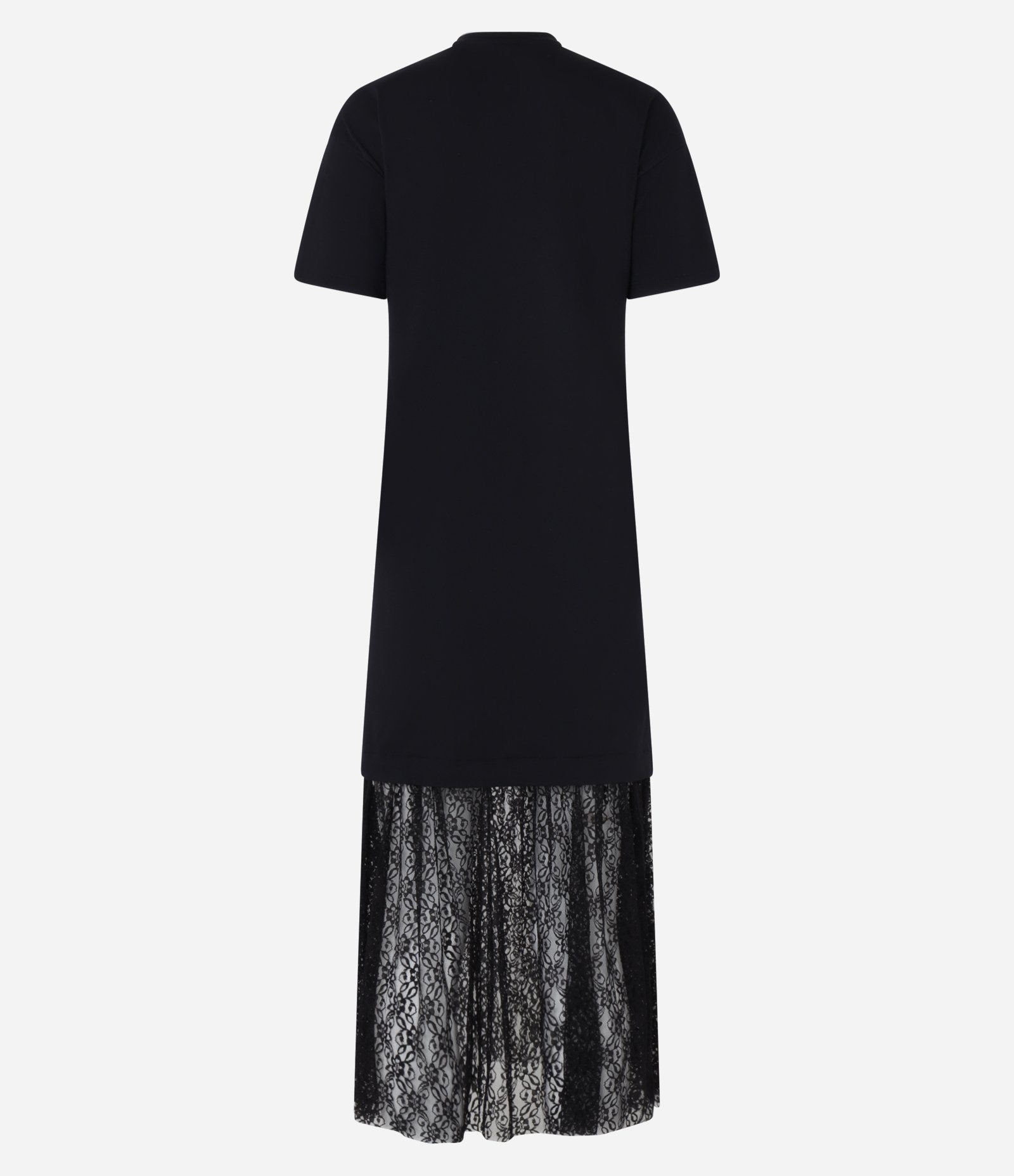 Vestido Reto New Midi em Algodão com Renda na Barra Preto 6