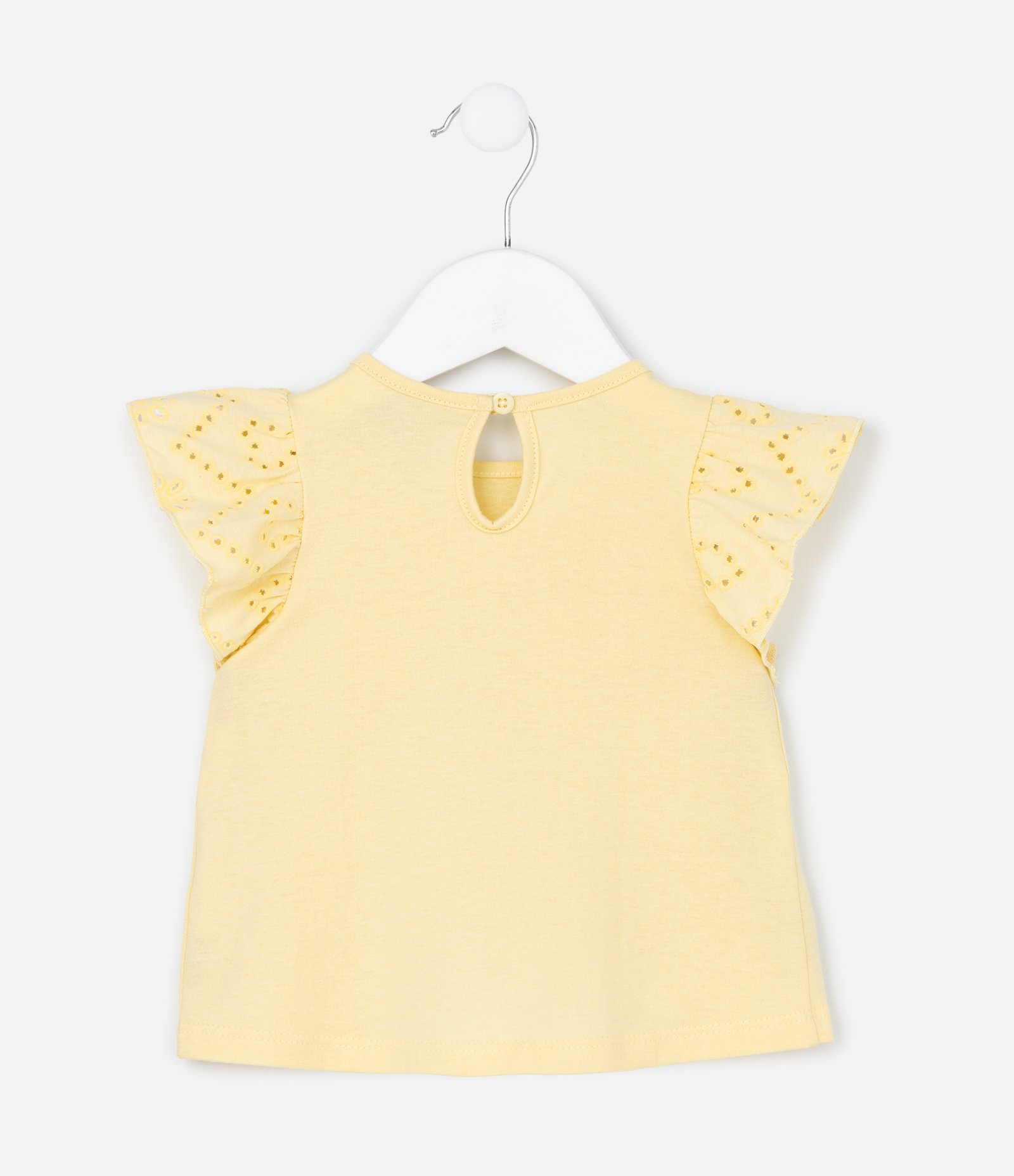 Blusa Bata Infantil com Laço - Tam 3 a 18 Meses Amarelo 2