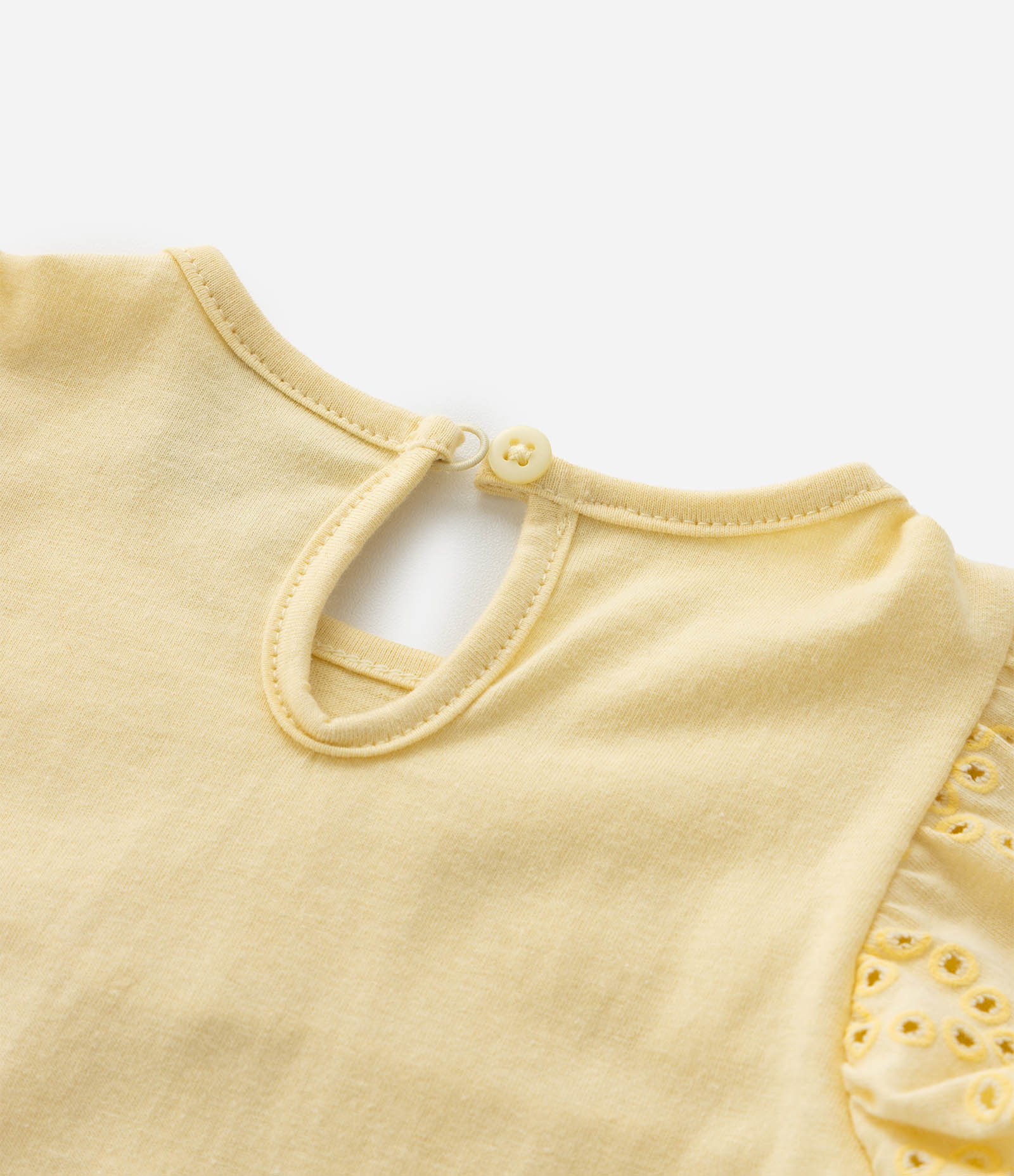 Blusa Bata Infantil com Laço - Tam 3 a 18 Meses Amarelo 4