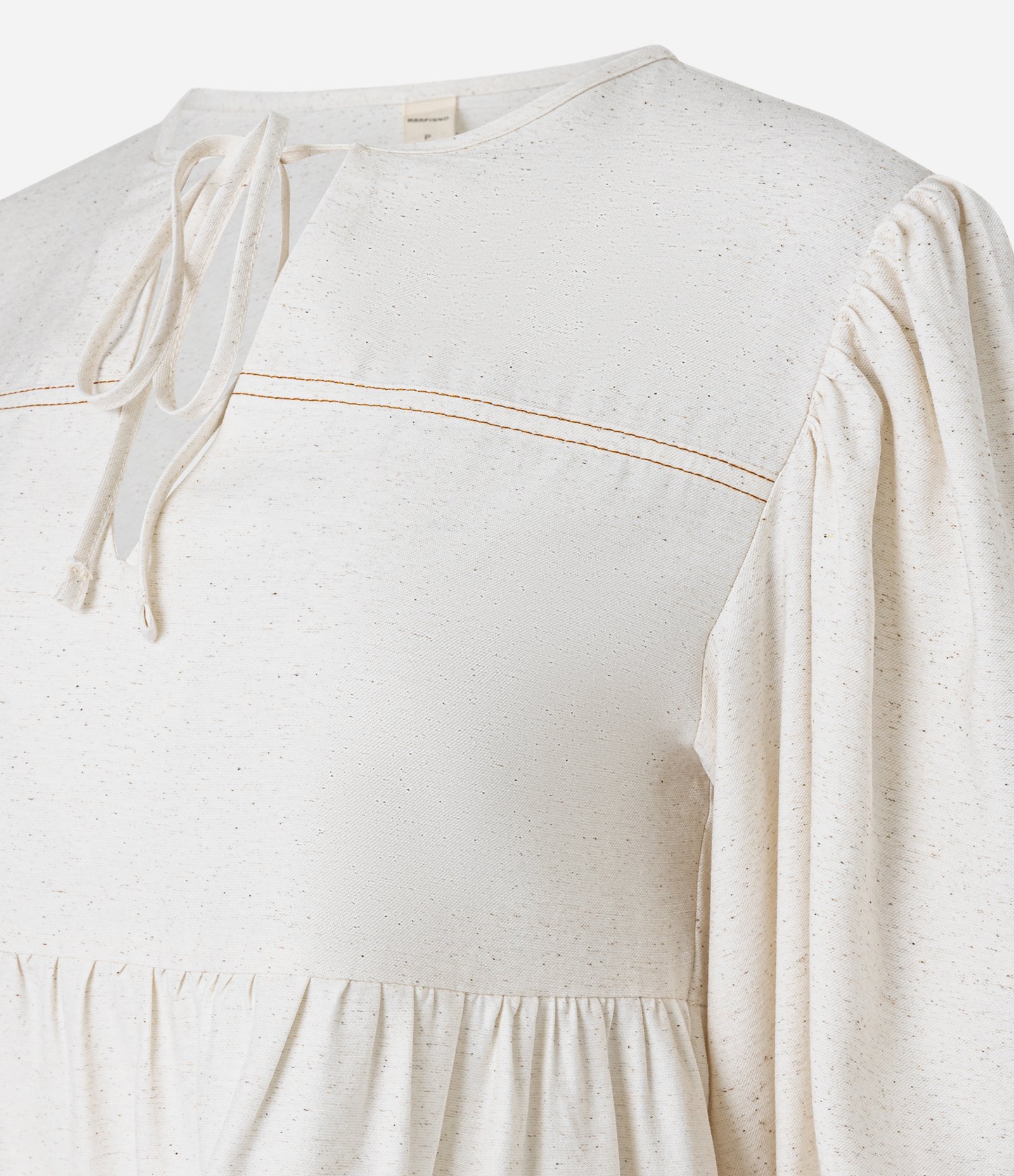 Blusa Alfaiatada em Viscose com Costura Contrastante Off White 7