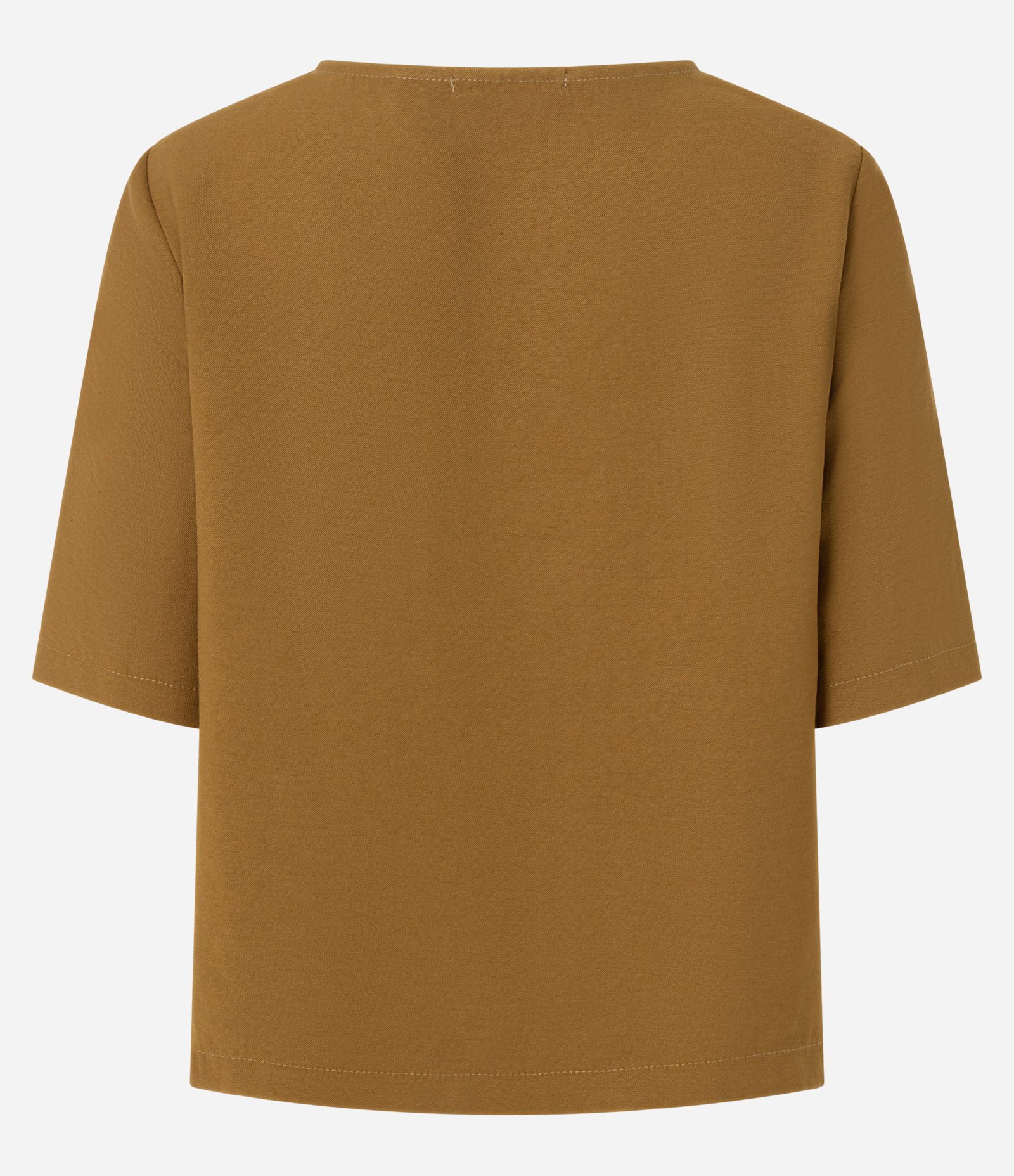 Blusa Alfaiatada em Crepe com Cava Raglan Contrastante Dourado 7