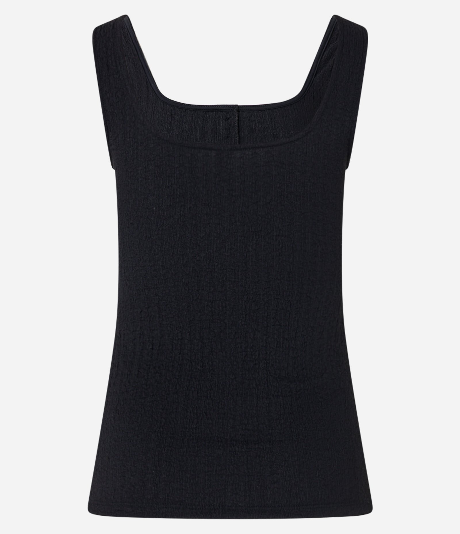 Blusa Regata Texturizada com Botões Preto 6