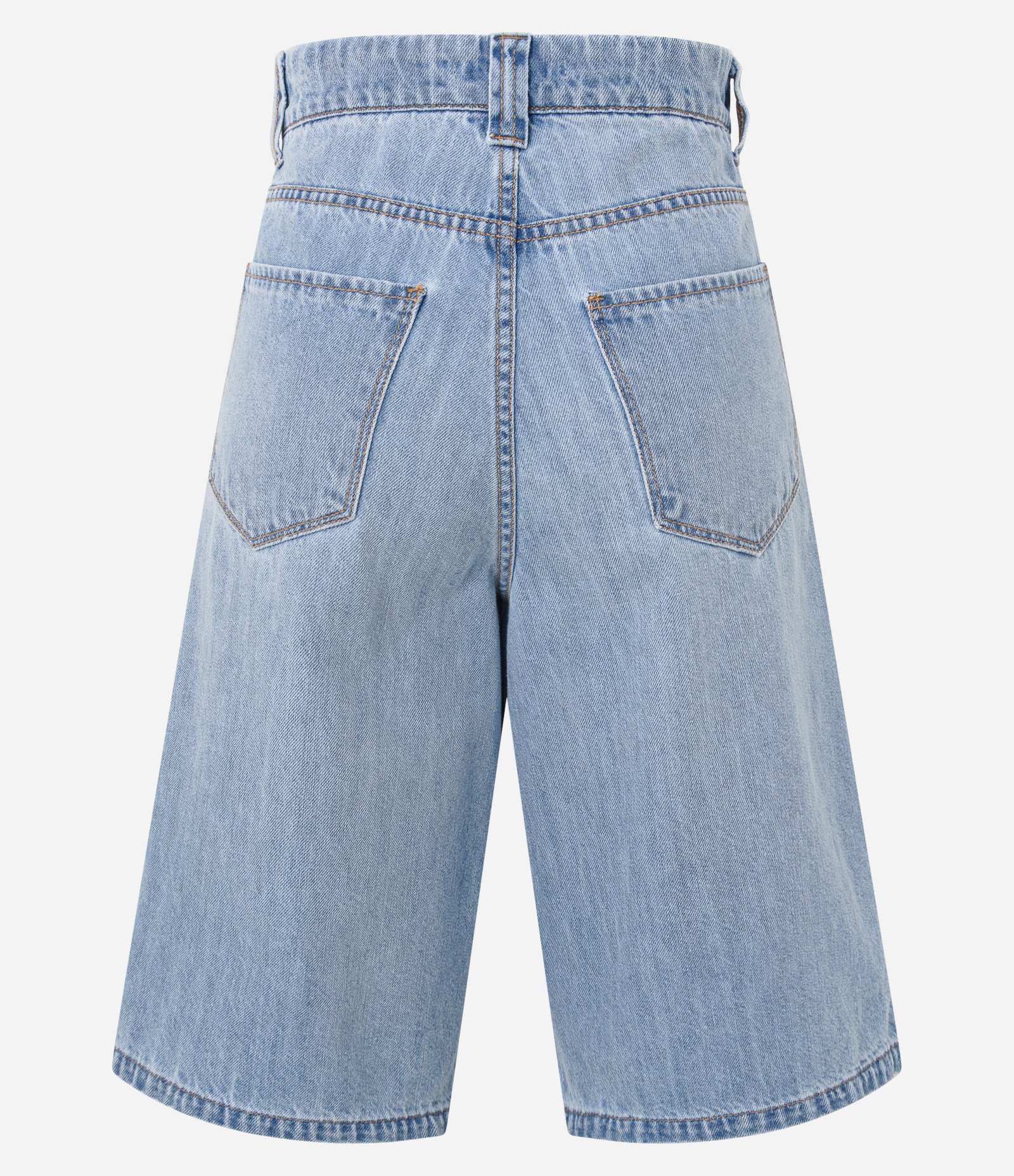Bermuda Jorts Cintura Alta em Jeans com Bolsos Claro 8