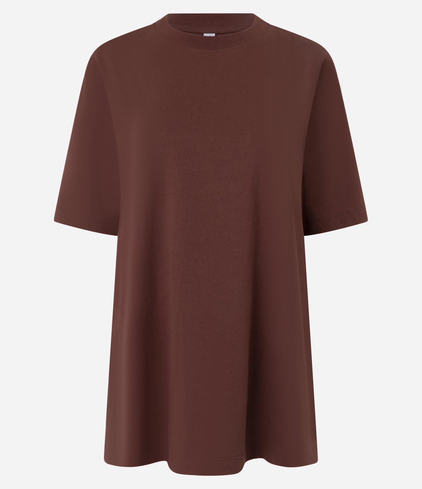 Camiseta Oversized em Algodão com Manga Curta Marrom 5