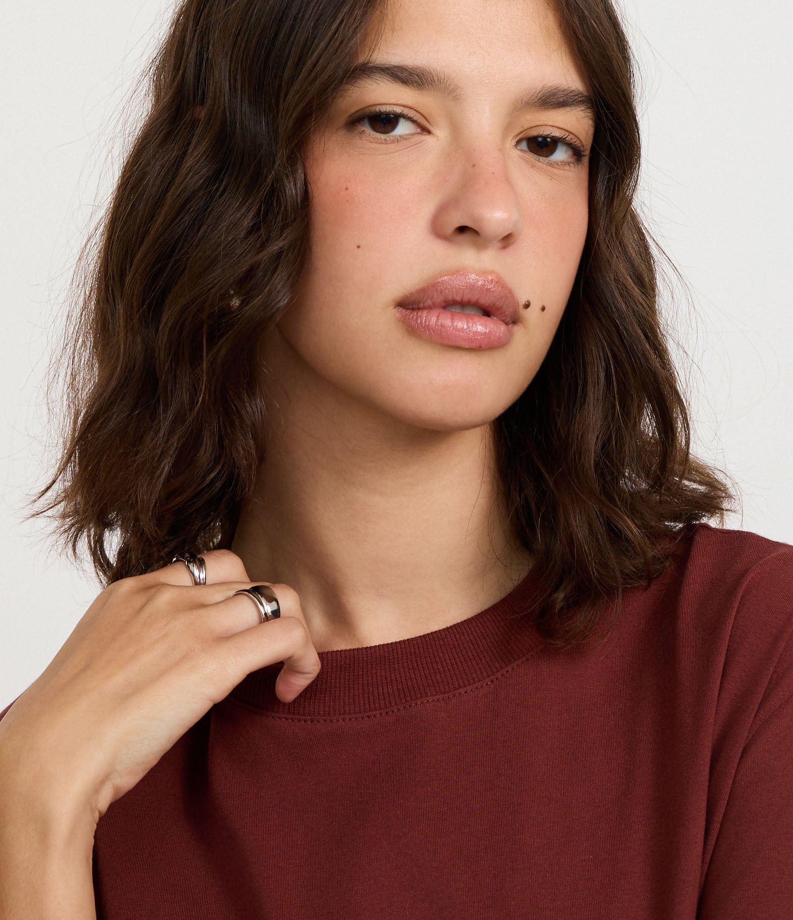 Camiseta Oversized em Algodão com Manga Curta Marrom 4