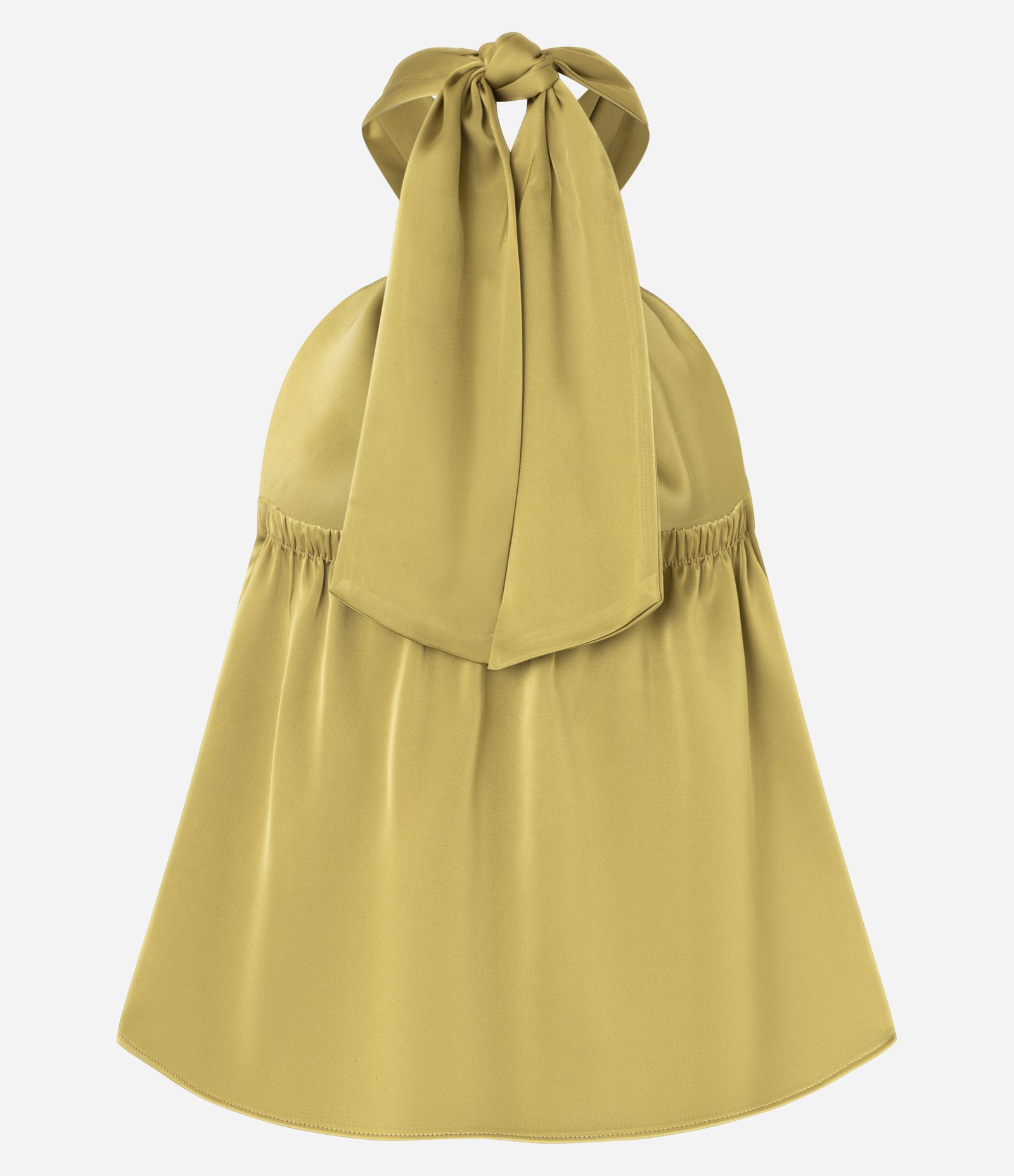 Blusa Frente Única Acetinada com Detalhe de Metal na Gola Verde 8