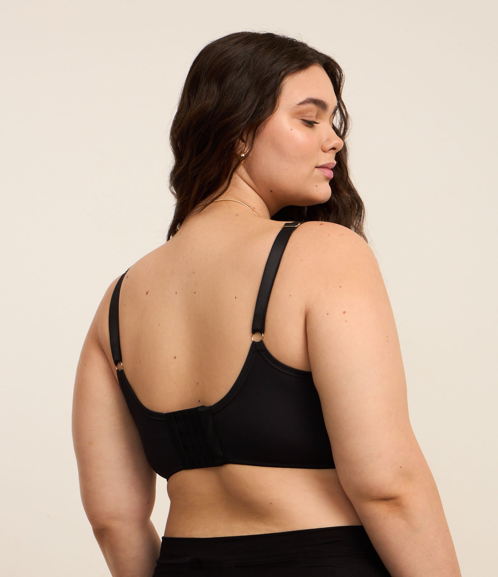 Sutiã Meia Taça Alongado de Renda Sem Bojo com Aro Curve & Plus Size Preto 4