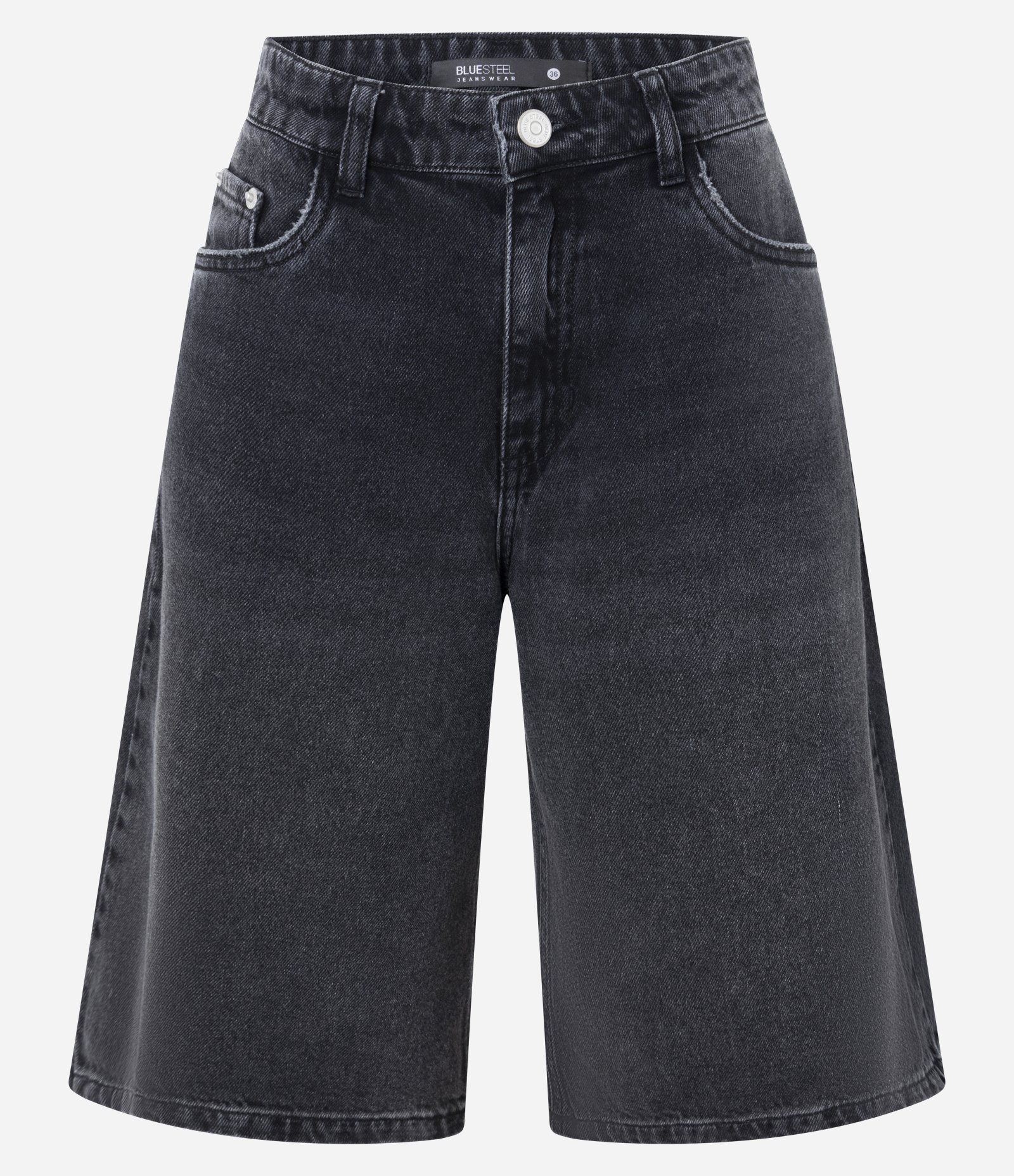 Bermuda Jorts em Jeans com Bolsos Preto 5