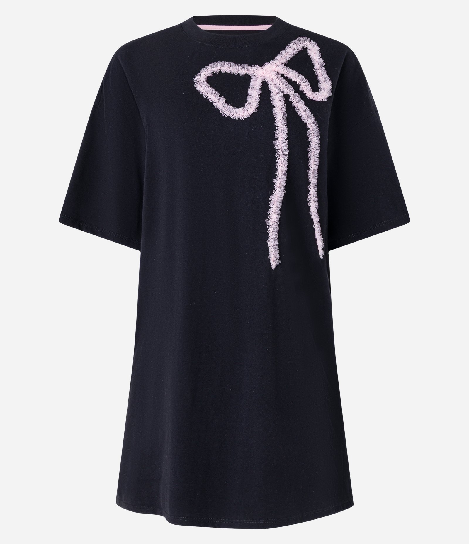 Camisola em Algodão com Laço de Tule Preto 3