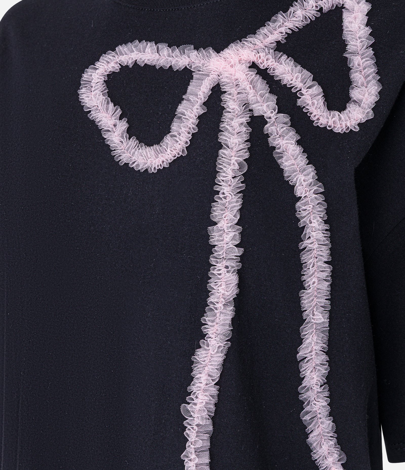Camisola em Algodão com Laço de Tule Preto 4