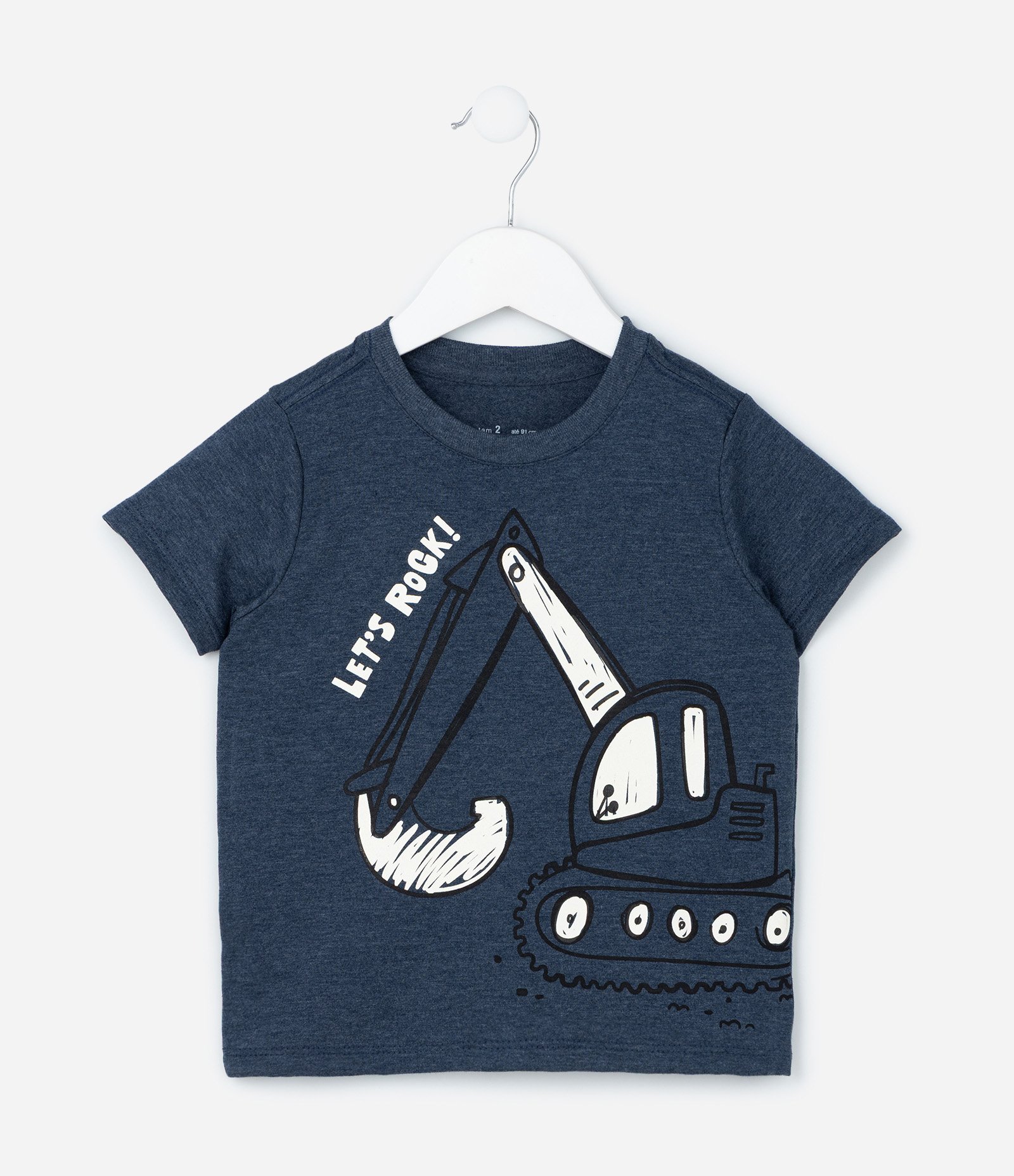 Camiseta Infantil com Estampa Tratorzinho - Tam 1 a 6 Anos Azul 2