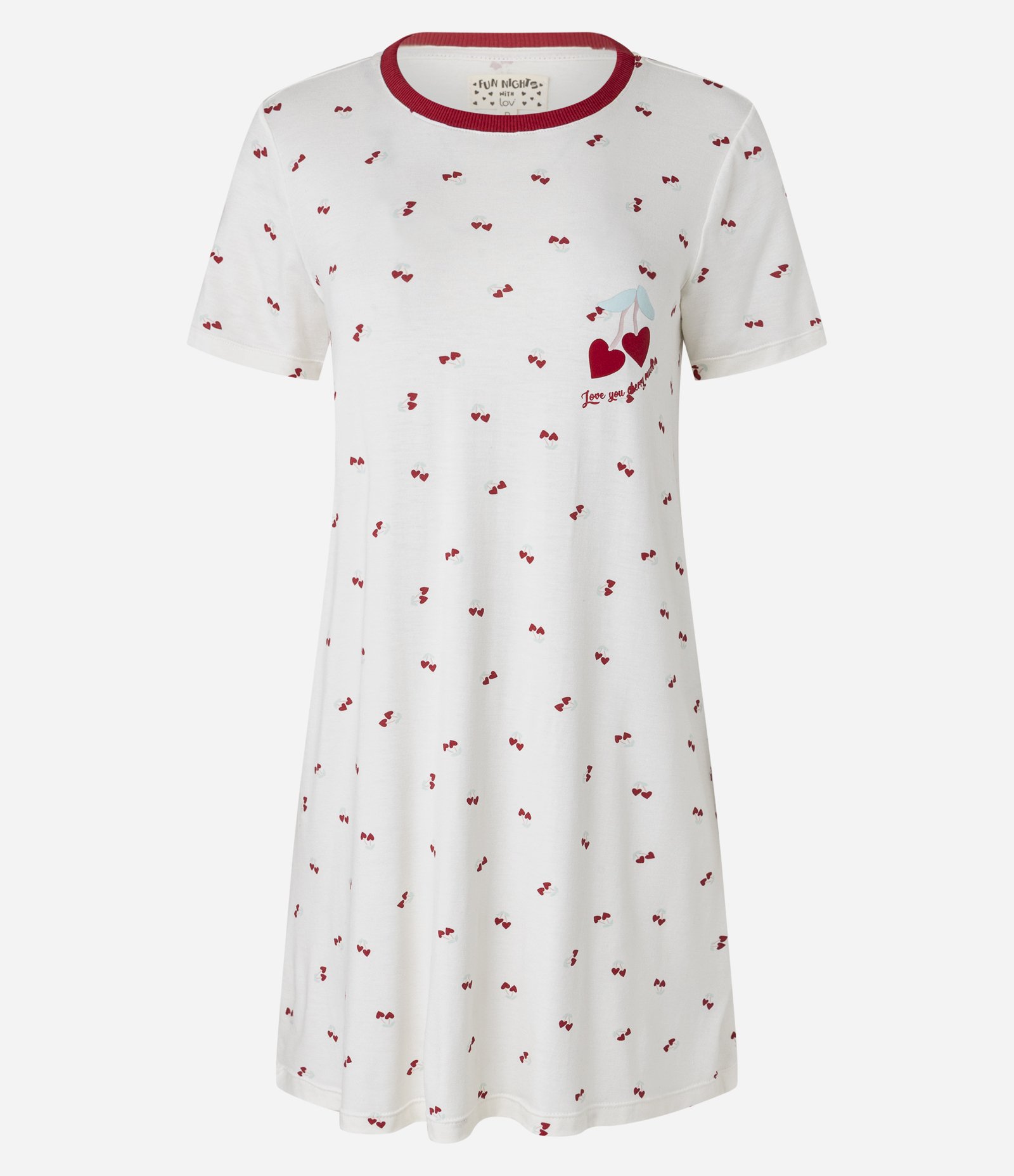 Camisola em Viscose com Estampa de Cerejinhas Branco 4