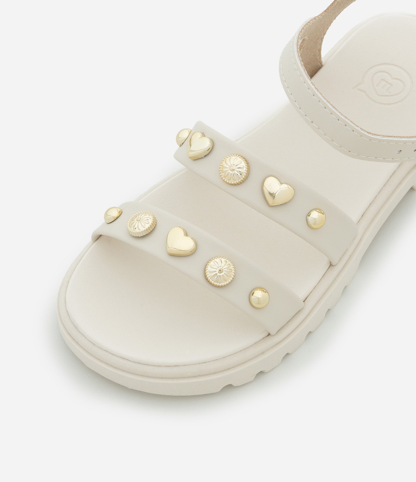 Sandália Infantil Tratorada com Tachinhas Aplicadas - Tam 28 ao 34 Off White 4