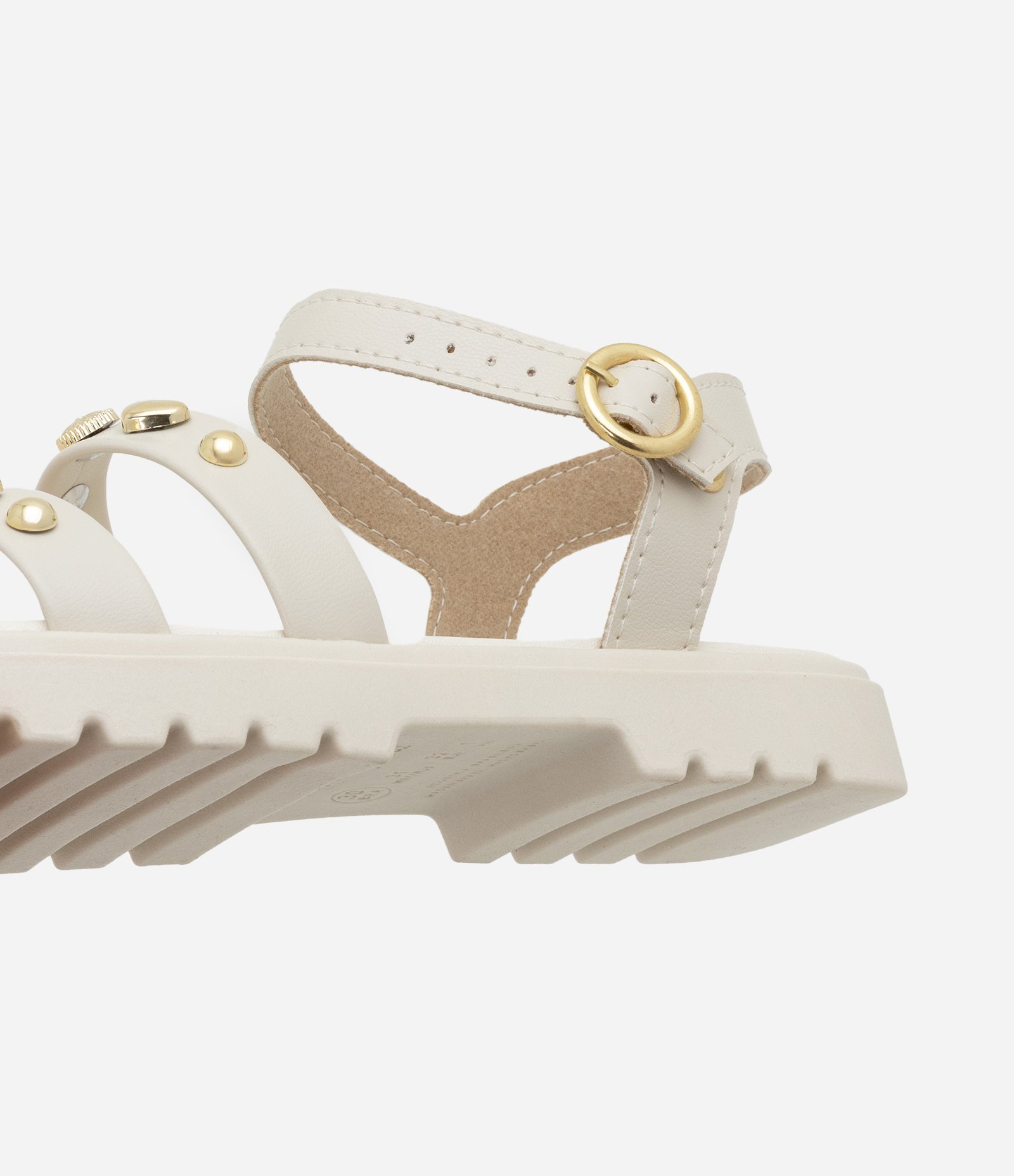 Sandália Infantil Tratorada com Tachinhas Aplicadas - Tam 28 ao 34 Off White 5