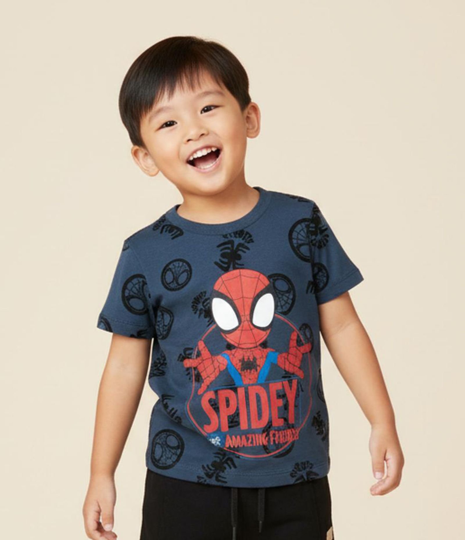 Camiseta Infantil em Algodão Estampa Spidey - Tam 2 a 6 anos Azul 1
