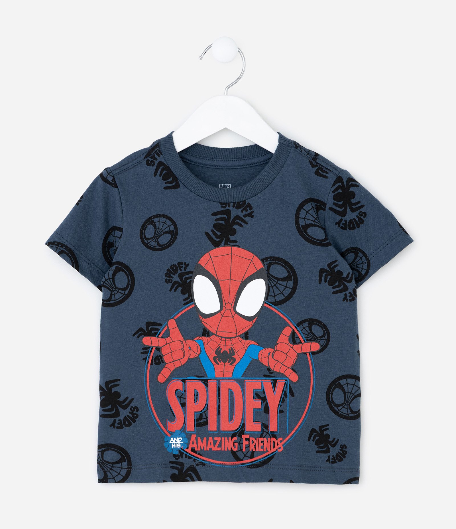 Camiseta Infantil em Algodão Estampa Spidey - Tam 2 a 6 anos Azul 2