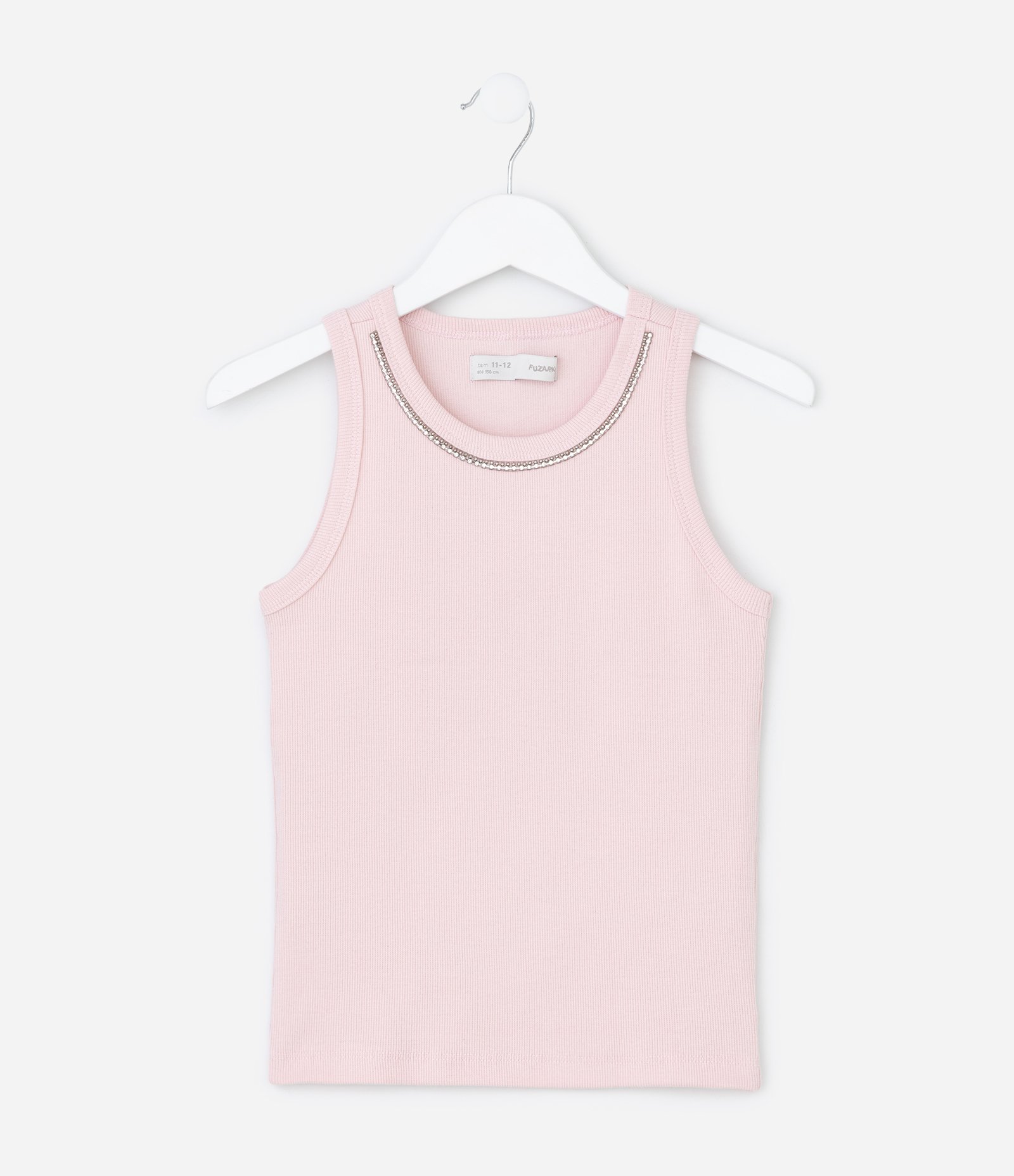 Regata Infantil em Ribana com Brilhos na Gola - Tam 5 a 14 Anos Rosa 2