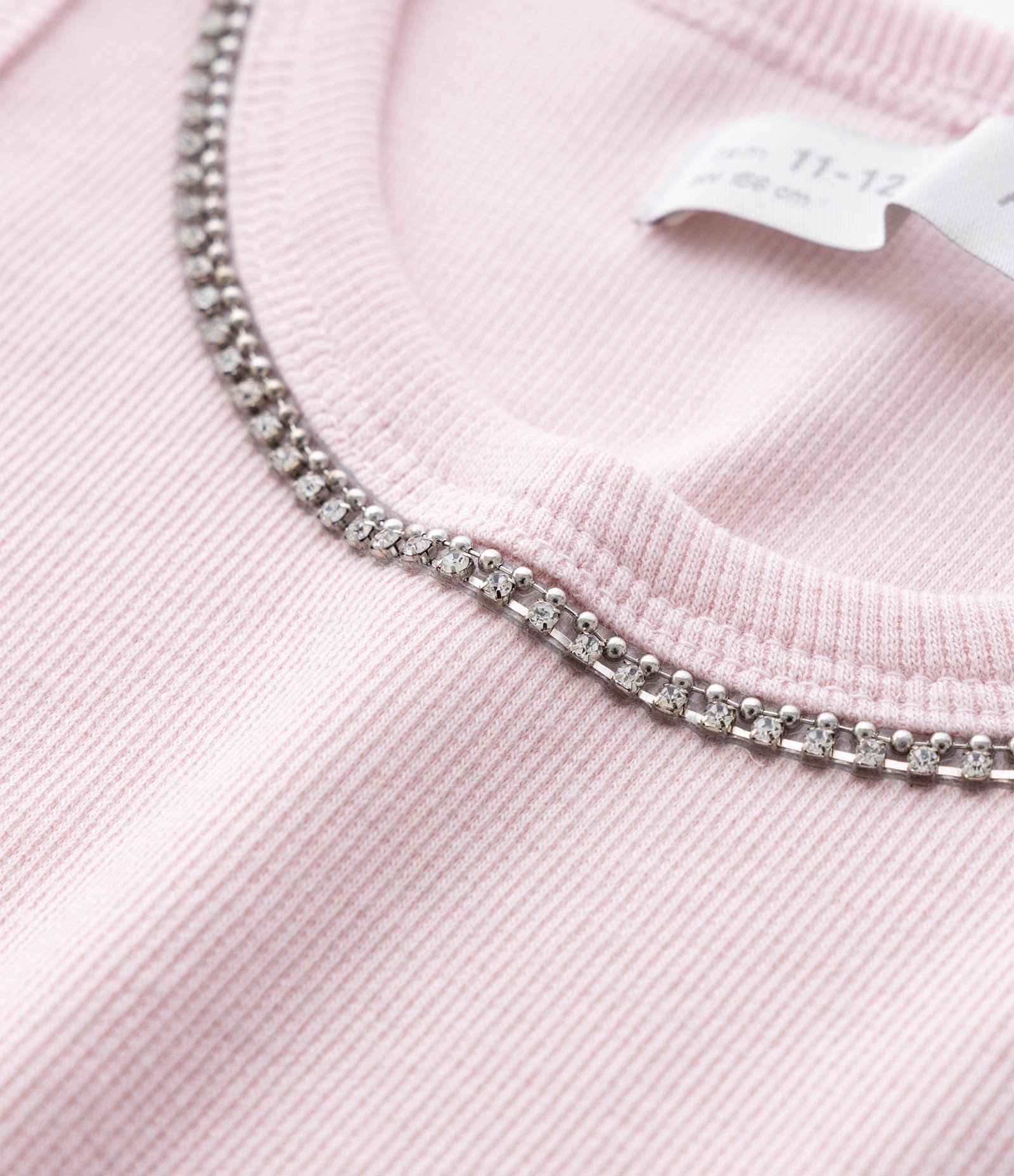 Regata Infantil em Ribana com Brilhos na Gola - Tam 5 a 14 Anos Rosa 6