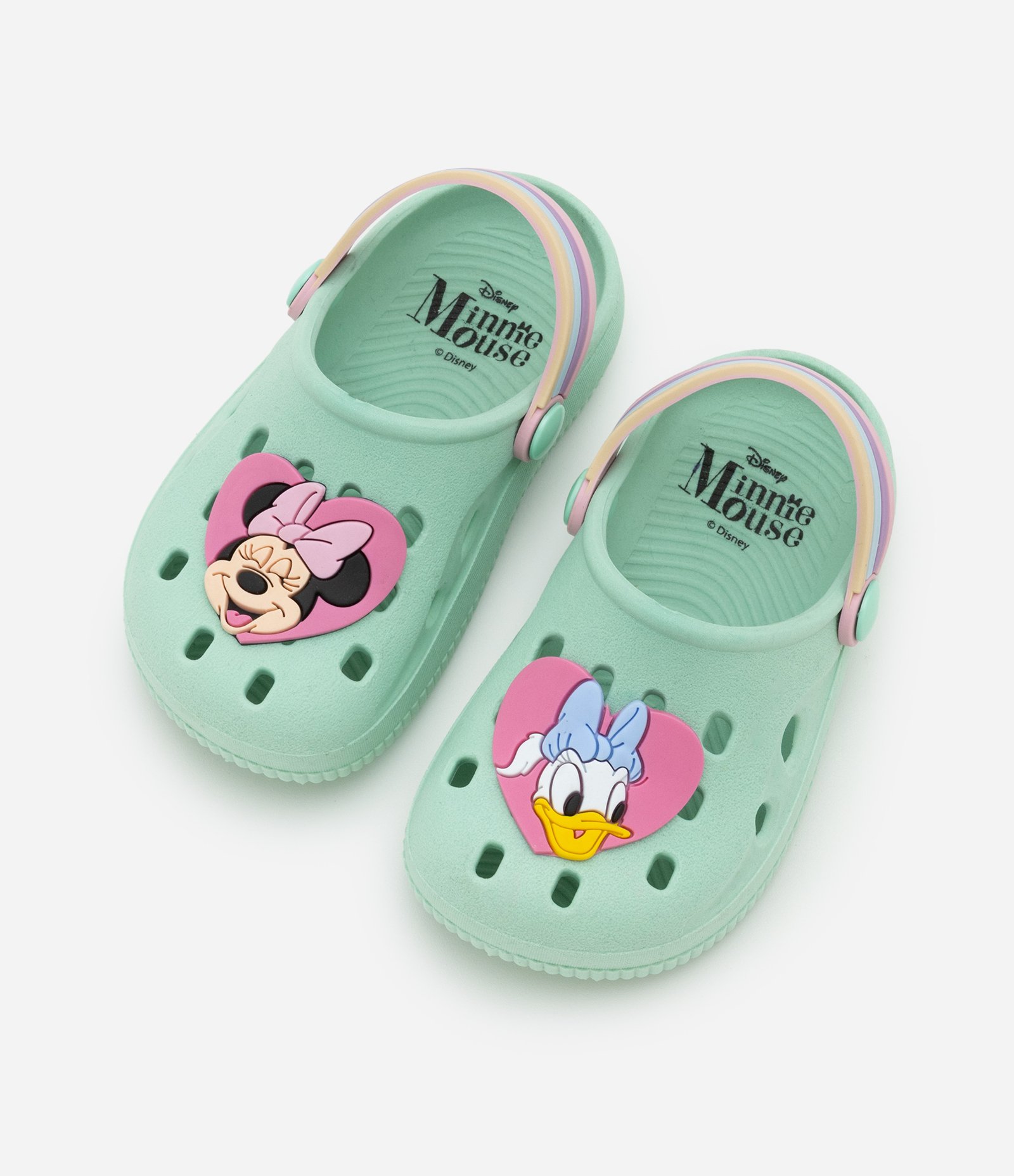 Sandália Babuche Infantil com Patch da Minnie e Margarida - Tam 24 a 33 Verde 1