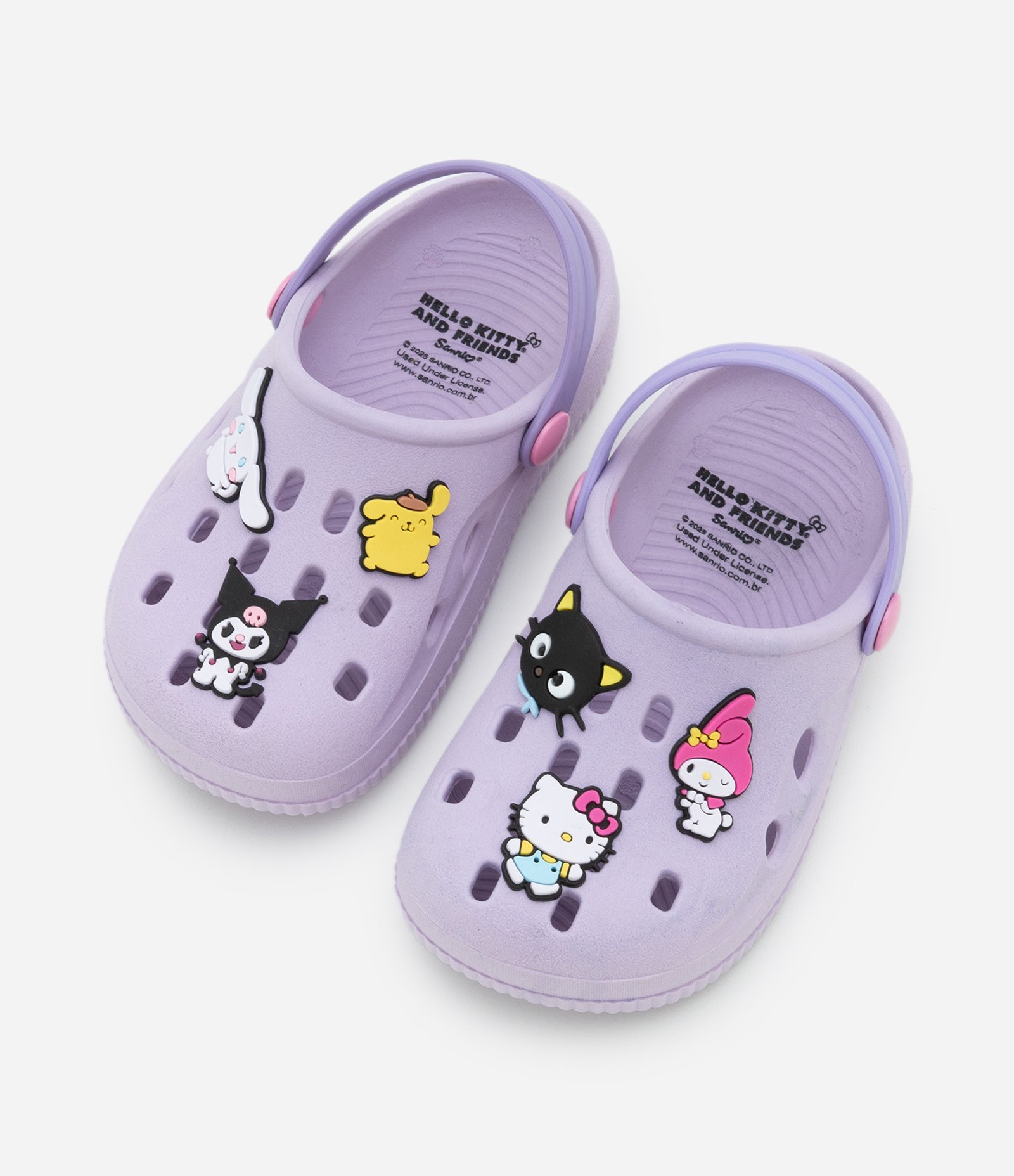 Sandália Babuche Infantil com Patch Hello Kitty e Amigos - Tam 28 a 35 Lilás 1