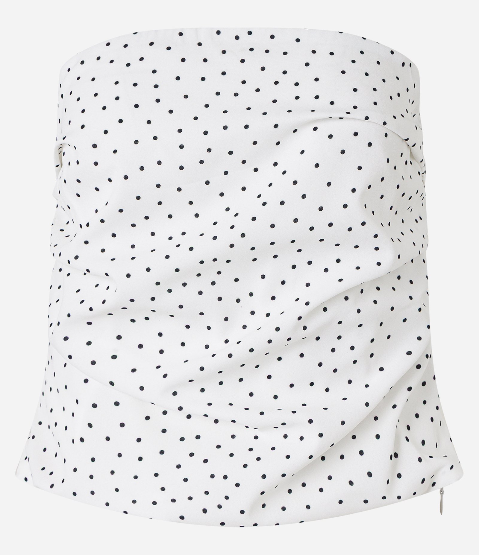 Blusa Tomara que Caia em Crepe Poá com Drapeados Branco 4