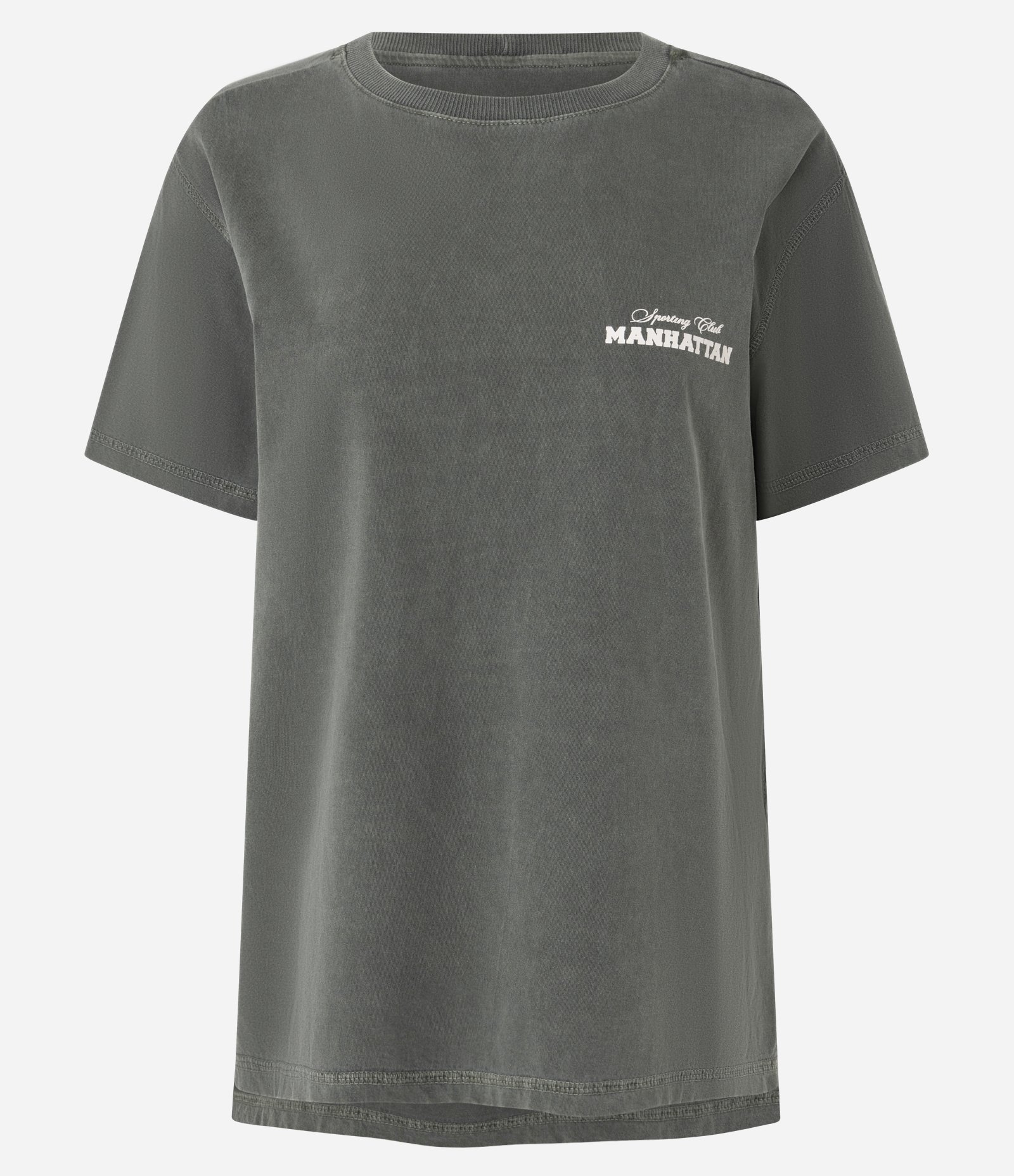 Camiseta Oversized Esportiva em Algodão Estonado com Estampa Manhattan Verde 5