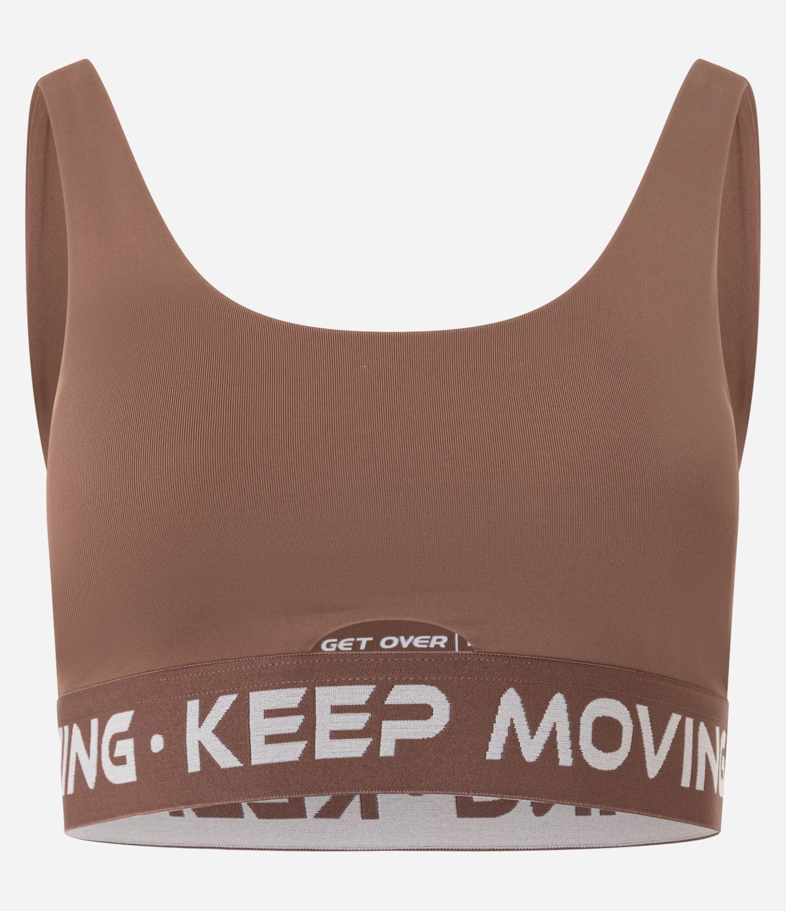 Top Esportivo em Microfibra com Bojo Removível e Elástico Keep Moving Marrom 5