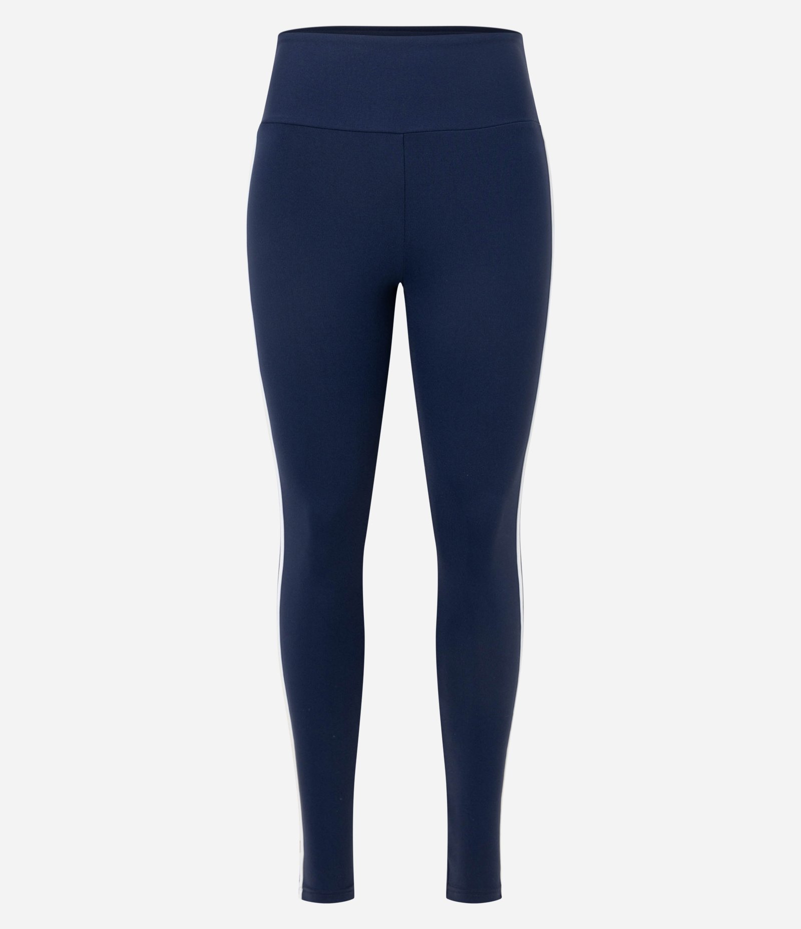 Calça Legging Esportiva em Microfibra com Friso Lateral Contrastante Azul Marinho 6