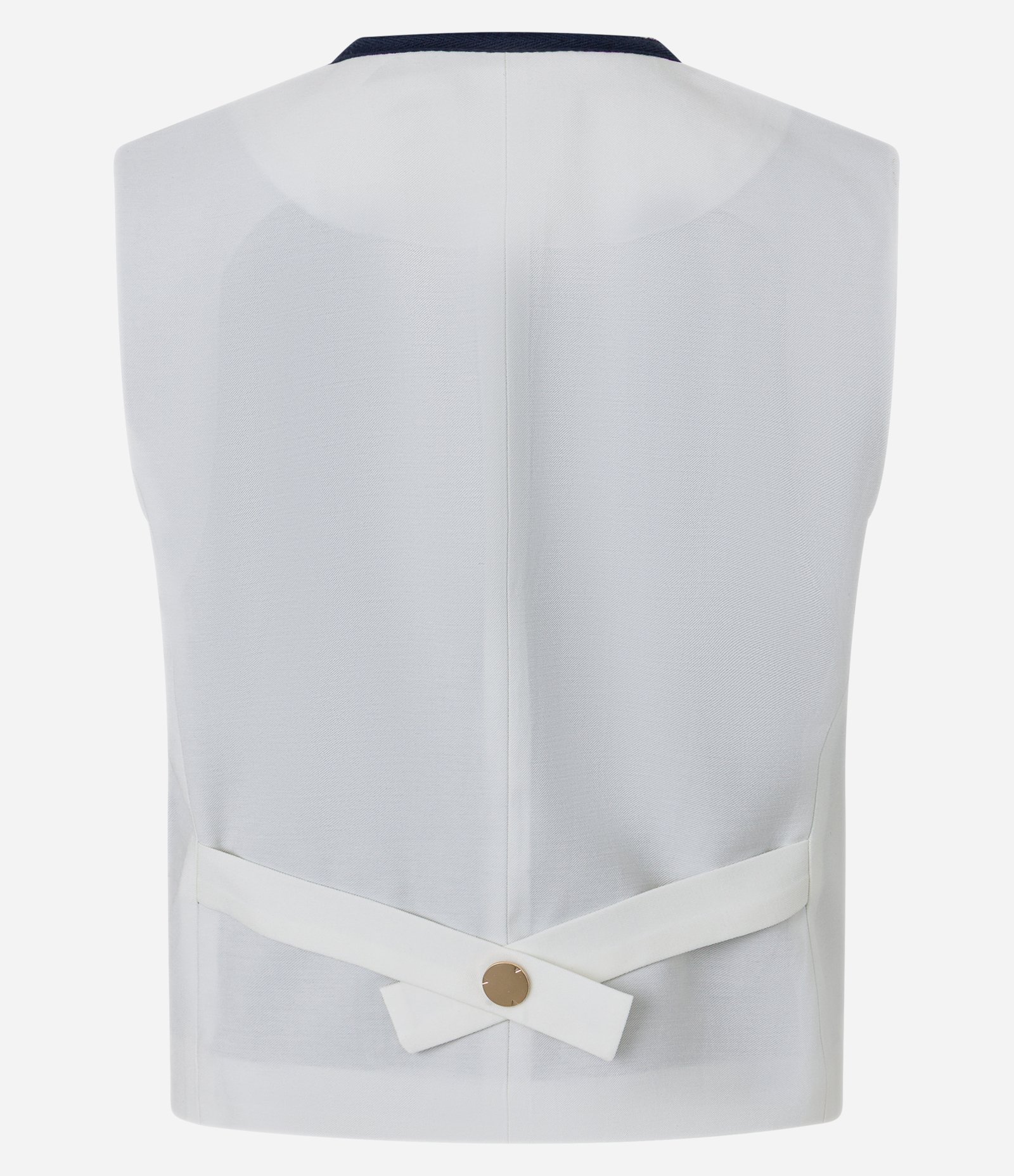 Colete em Viscolinho com Contraste na Gola e Vista Branco 6