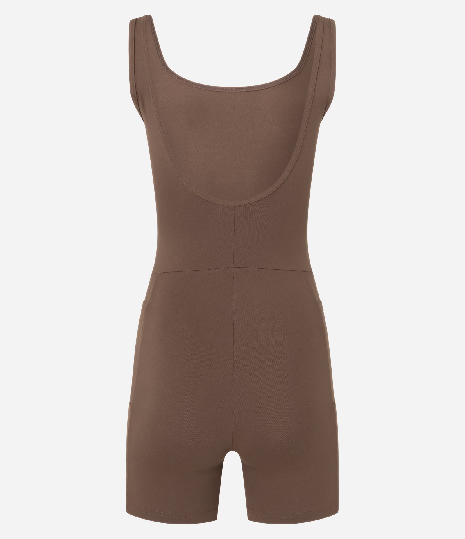 Macaquinho Esportivo em Microfibra com Bolsos Marrom 6