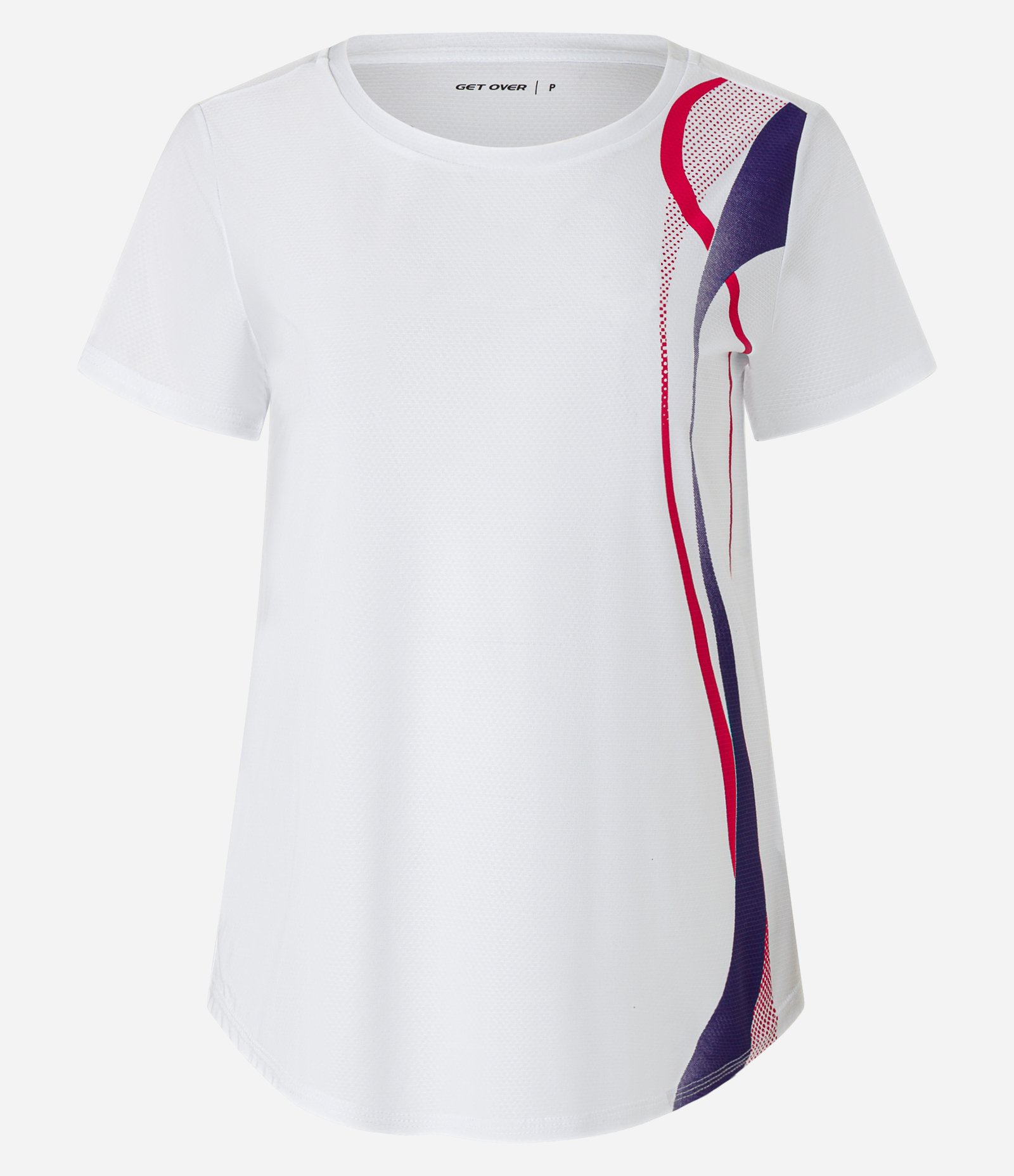 Camiseta Esportiva em Microfibra Texturizada com Estampa Ondulada Branco 4