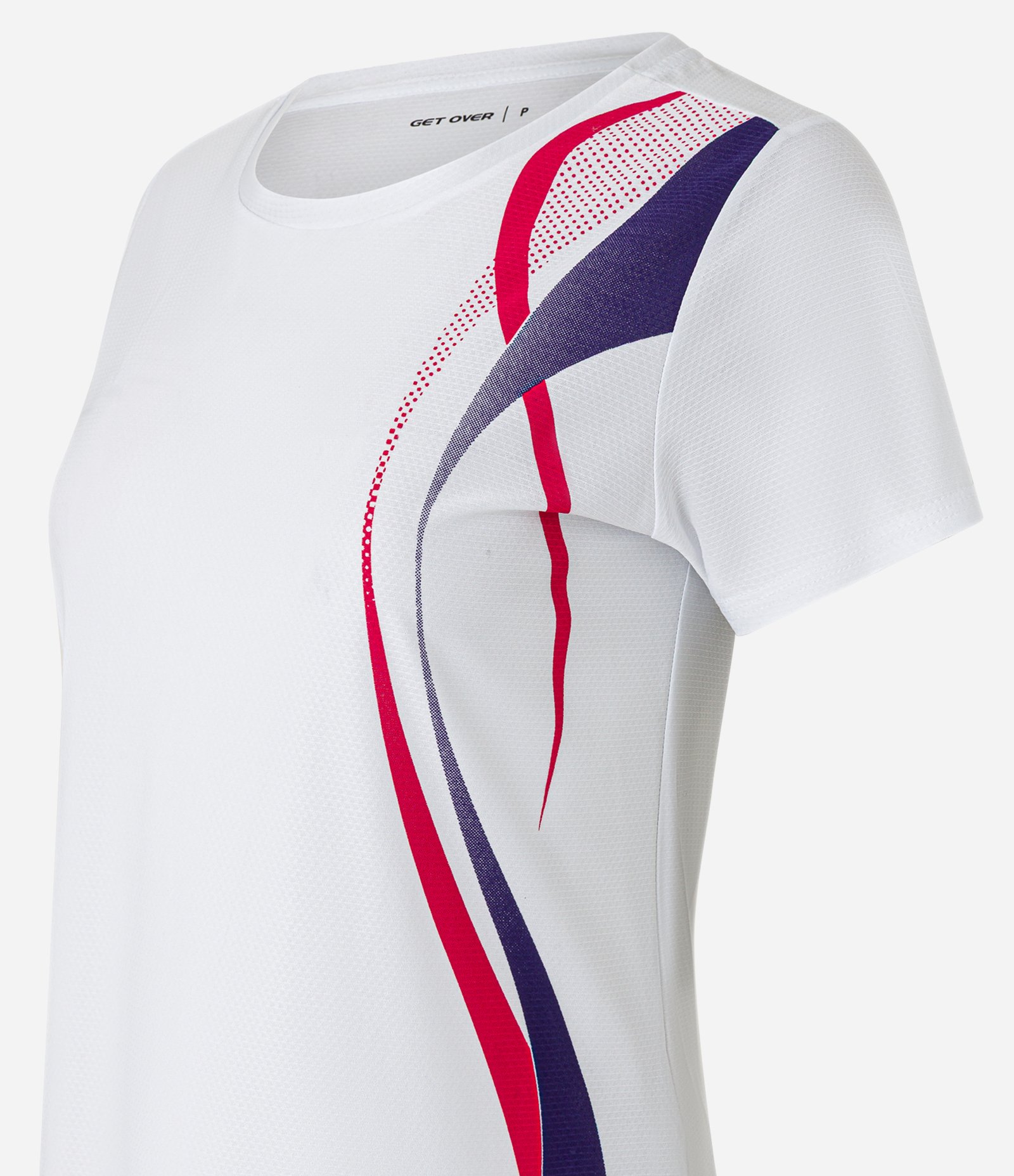 Camiseta Esportiva em Microfibra Texturizada com Estampa Ondulada Branco 5