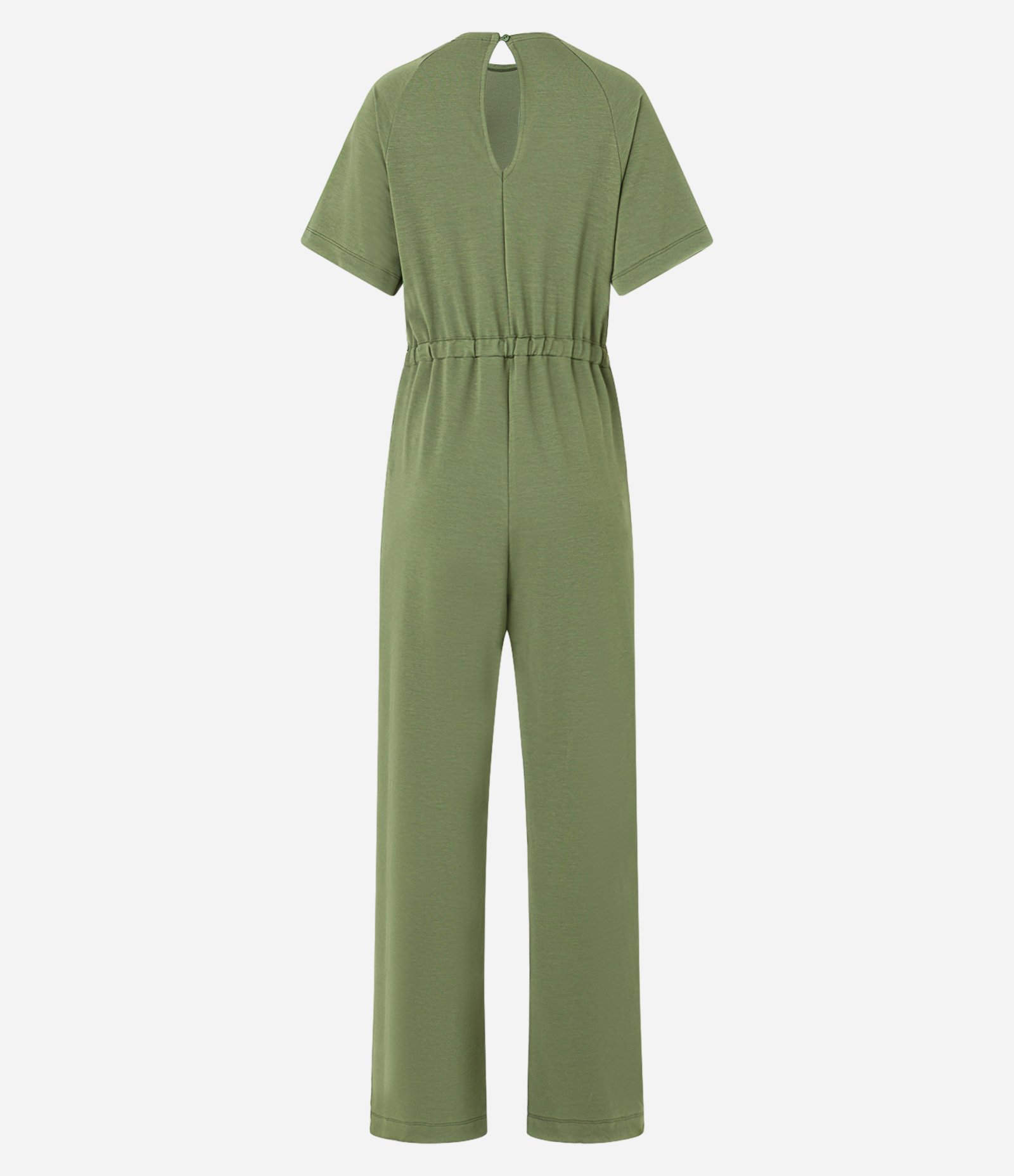 Macacão Reto e Longo em Orly com Amarração na Cintura Verde 8