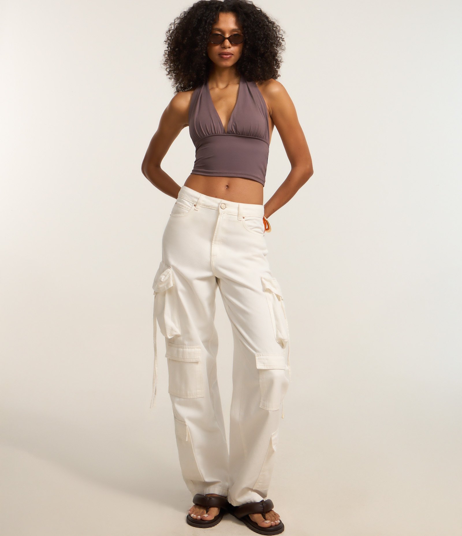 Blusa em Microfibra Frente Única com Amarração e Malha Gelada Cinza 2