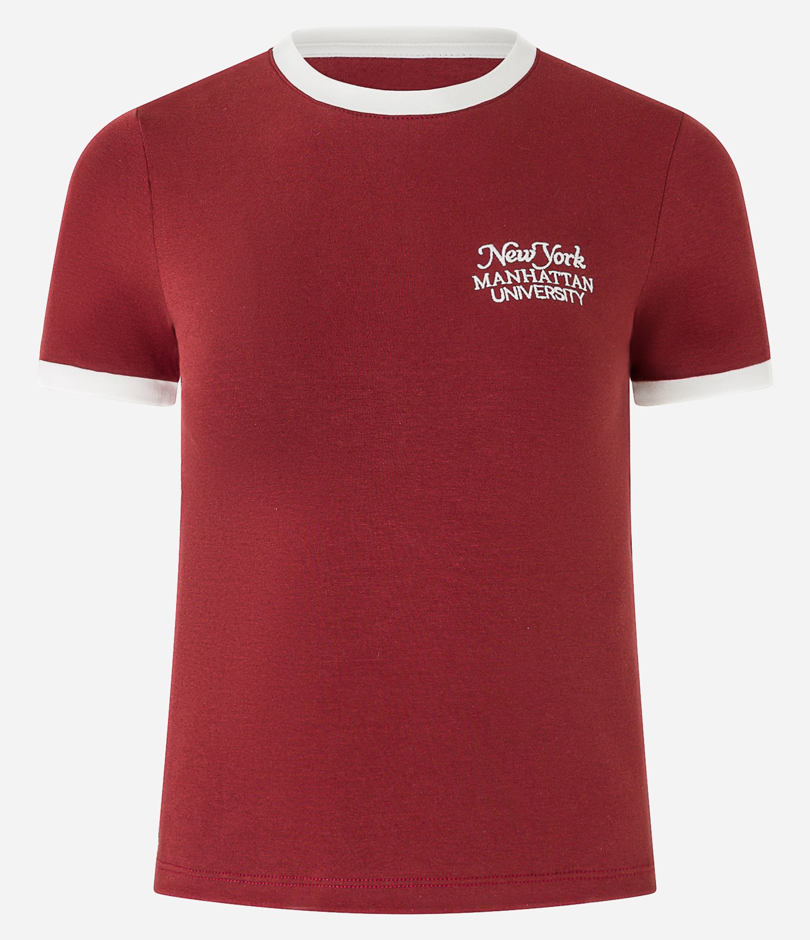 Camiseta College em Cotton com Estampa New York Vermelho 3