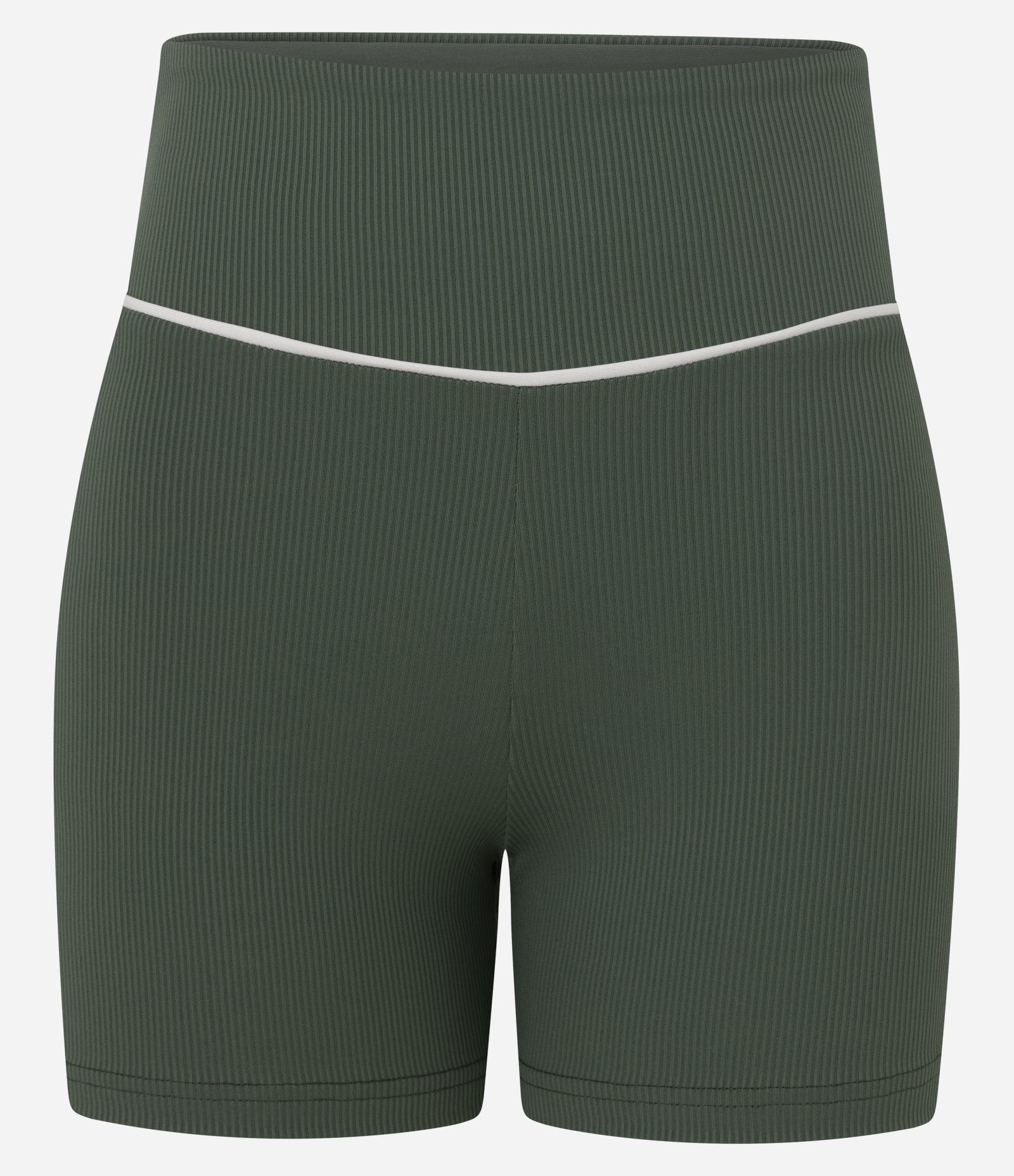 Bermuda Crossfiteira Esportiva em Microfibra Canelada com Friso Contrastante Verde 6