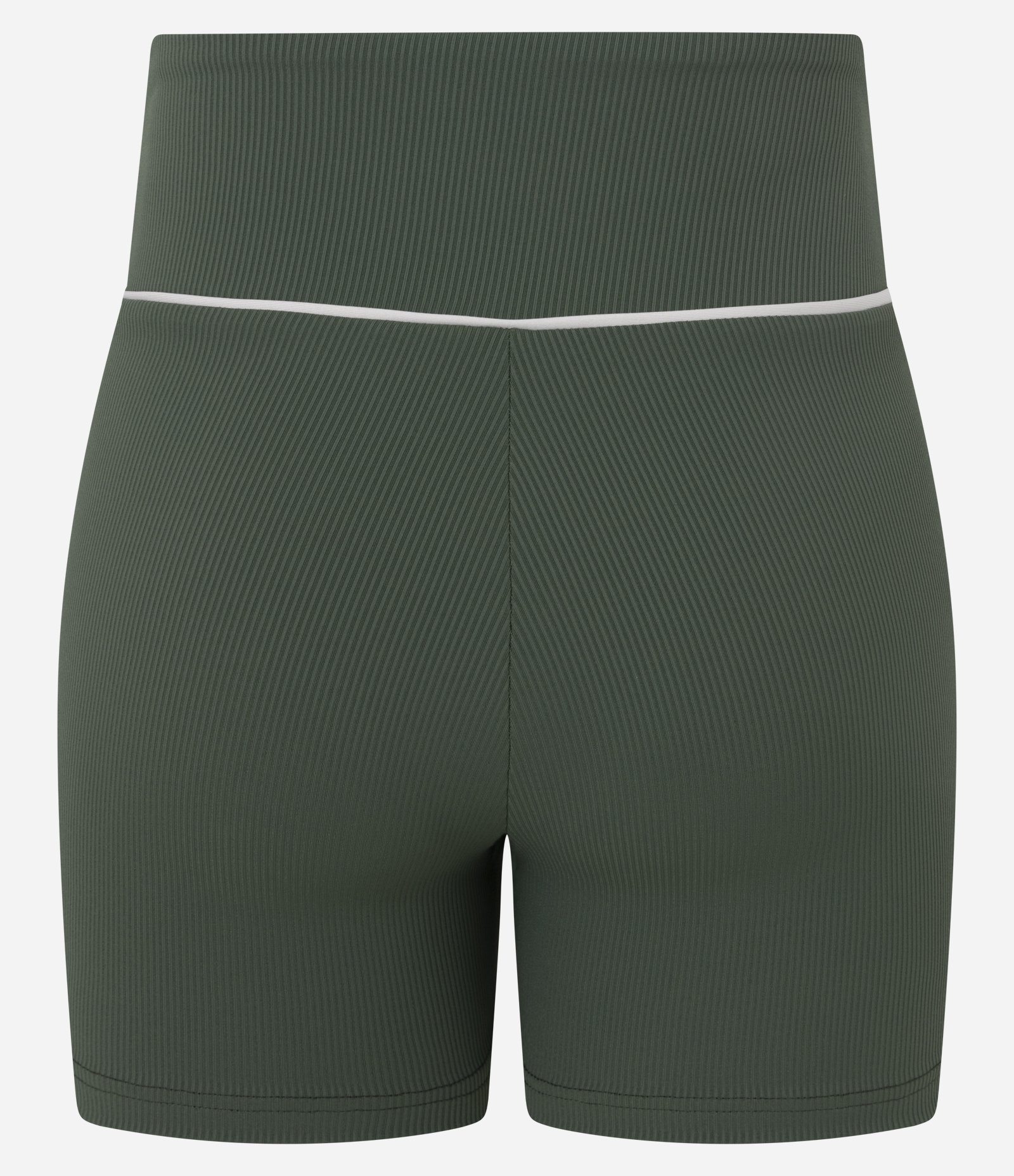 Bermuda Crossfiteira Esportiva em Microfibra Canelada com Friso Contrastante Verde 8