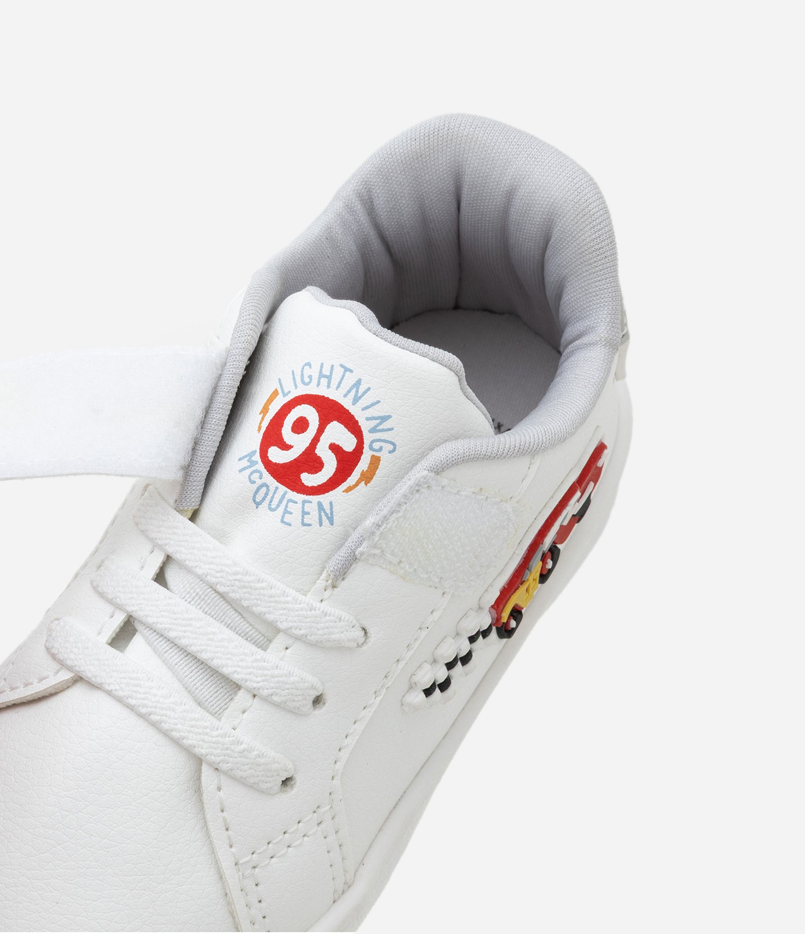 Tenis Infantil em PU com Patch Carros - Tam 20 a 27 Off White 3