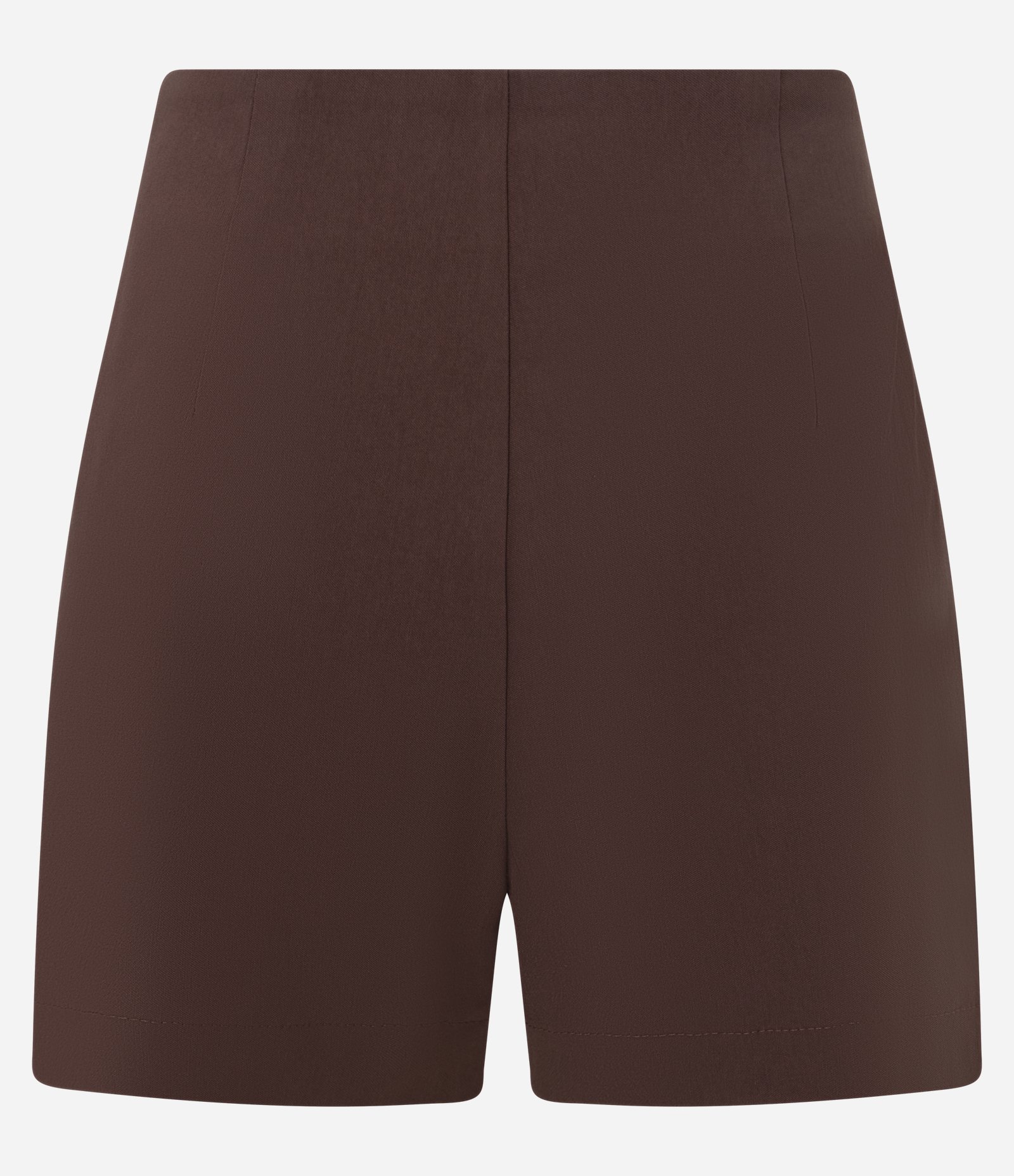 Short Curto em Bengaline com Zíper Tratorado Marrom 2